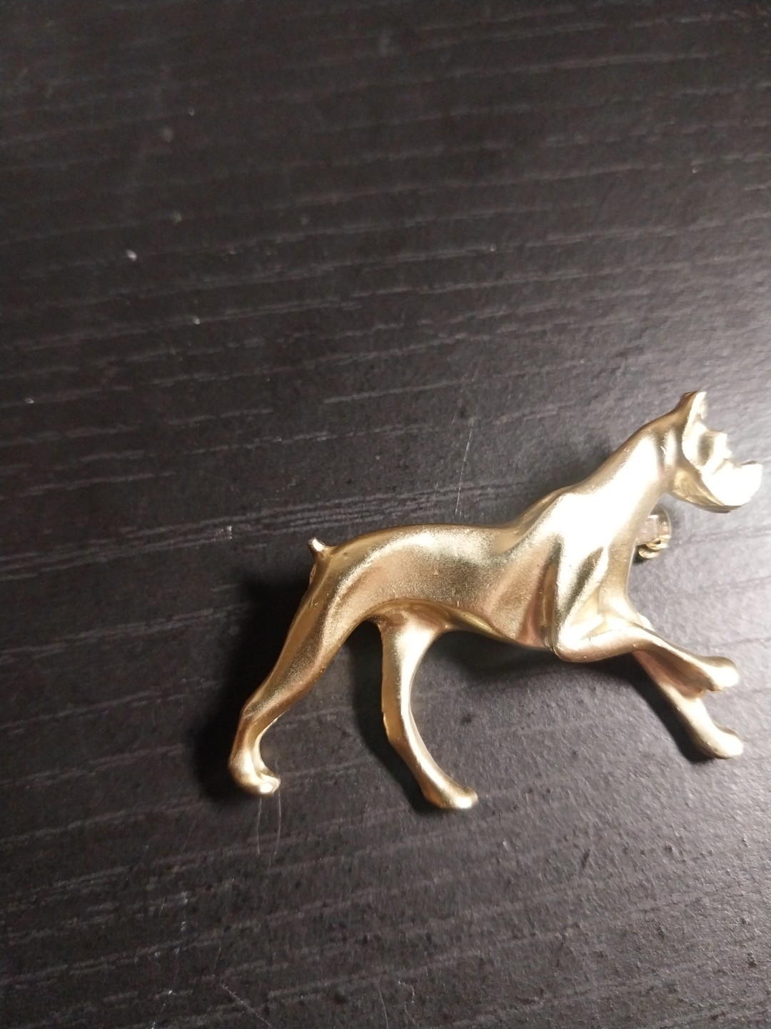 Vintage Gold Tone Finish Dog Running Pin Brooch