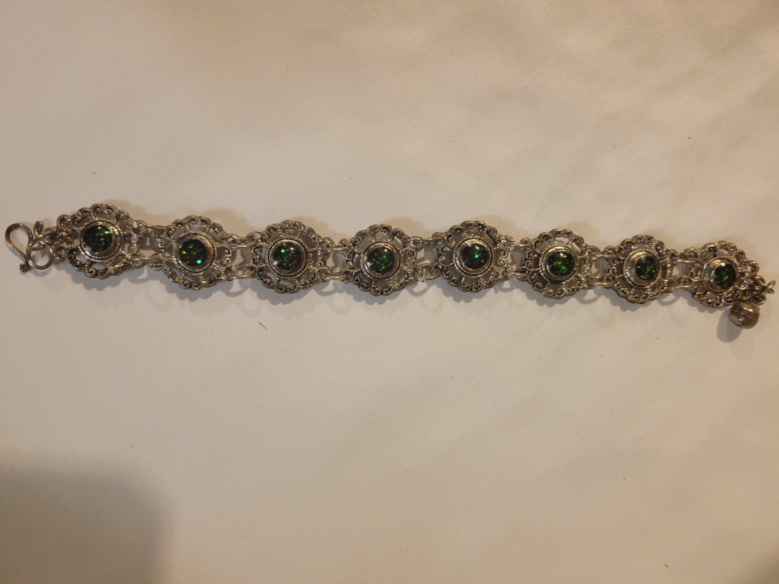Vintage Mystic Green Stone Small Size 6″ Bracelet