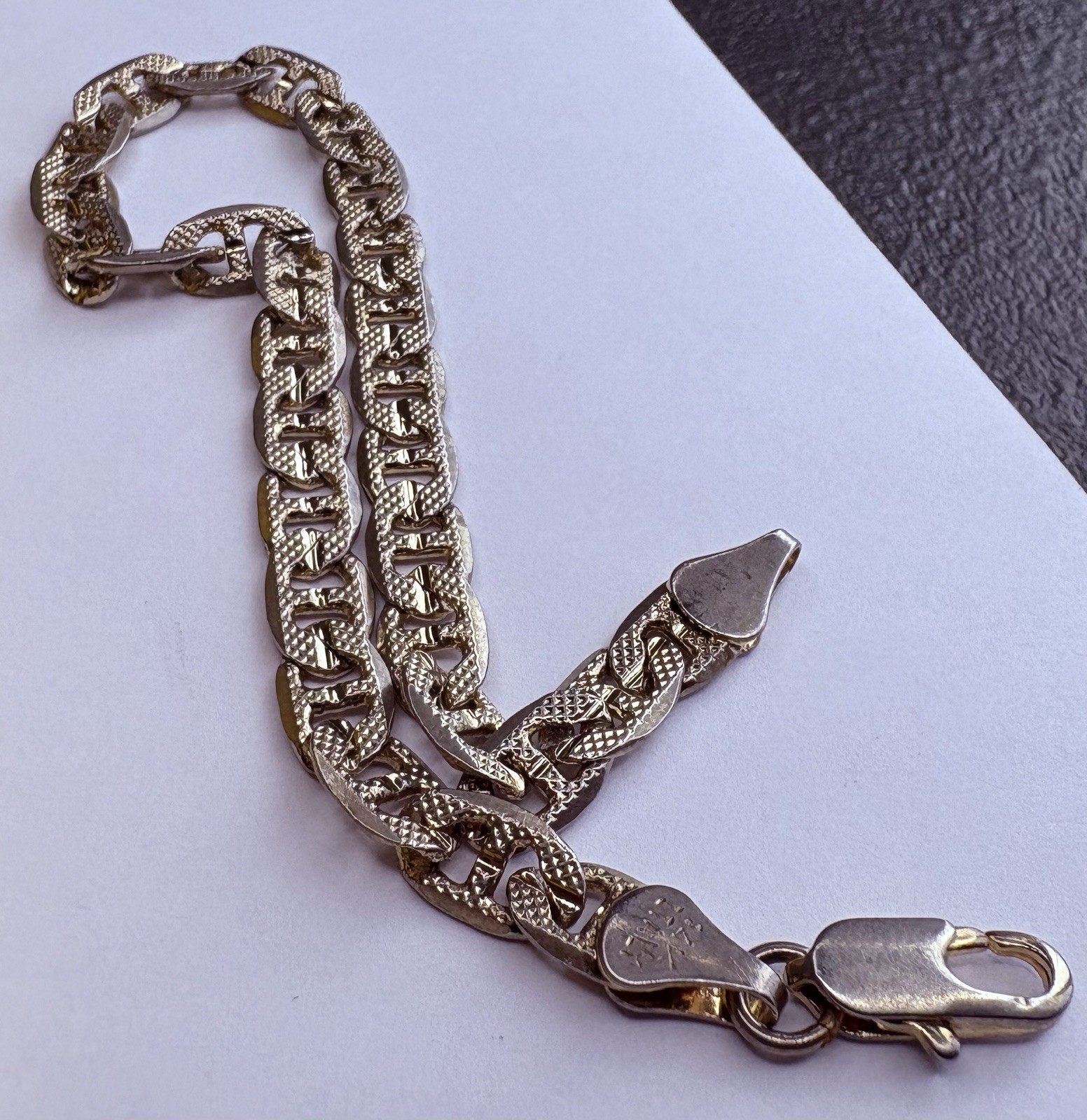 14k Italy Yellow Gold Anchor/Mariner Anchor Link 6.9G Bracelet, 8”, SPRING SALE!