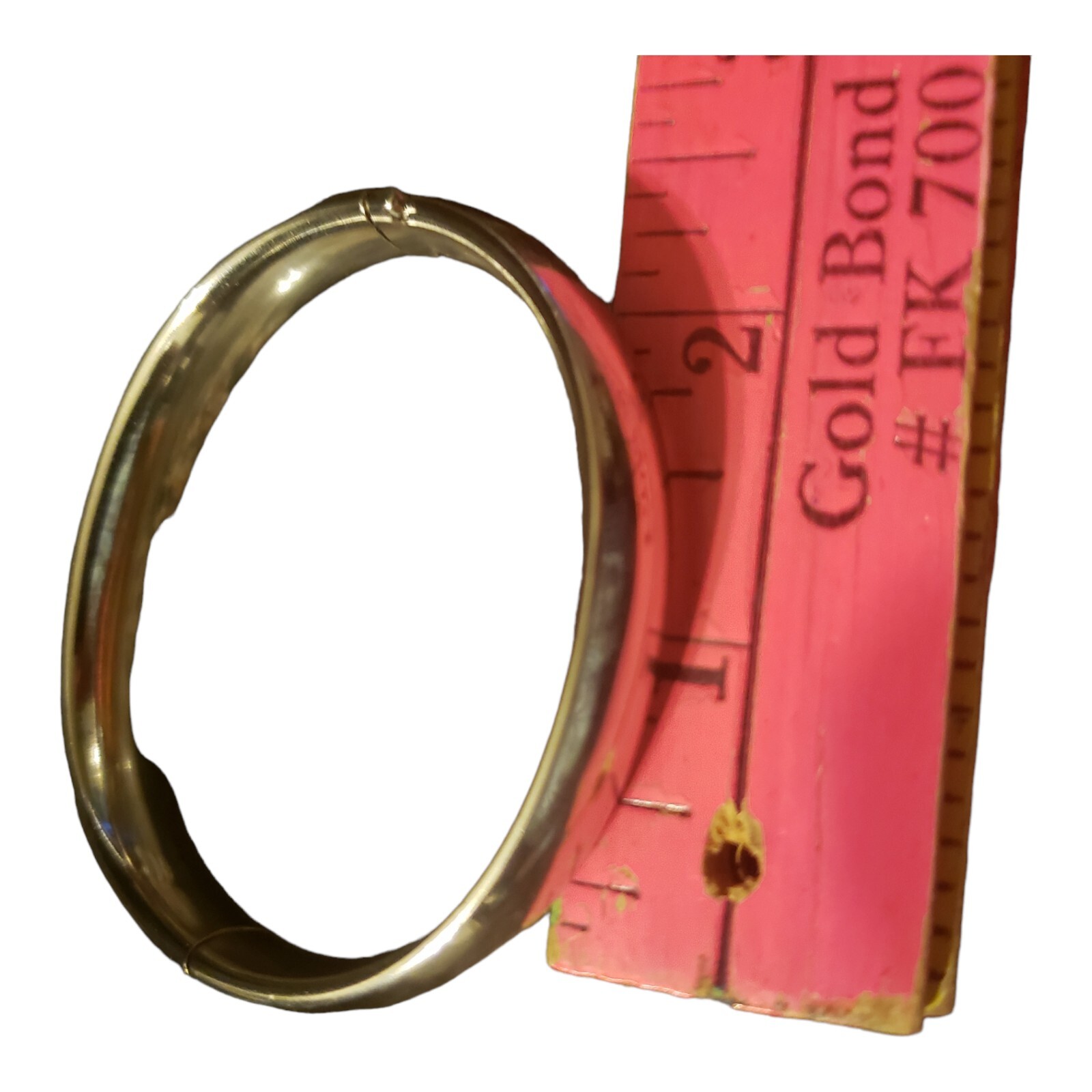 Monet Silvertone smooth hindged Bangle Signed Pre-owned Vintage