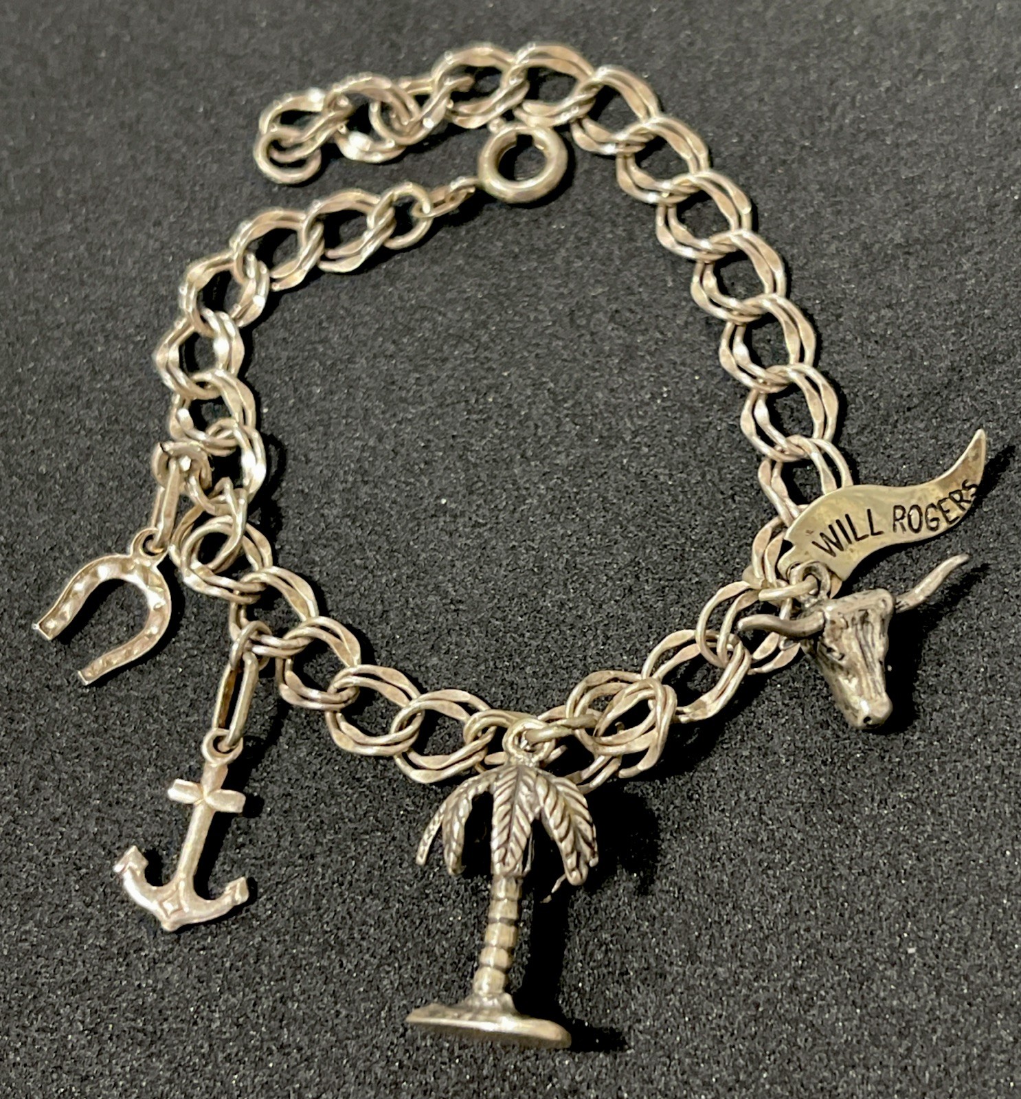 Vintage 925 Sterling Silver Charm Bracelet with 4 Charms – Italy