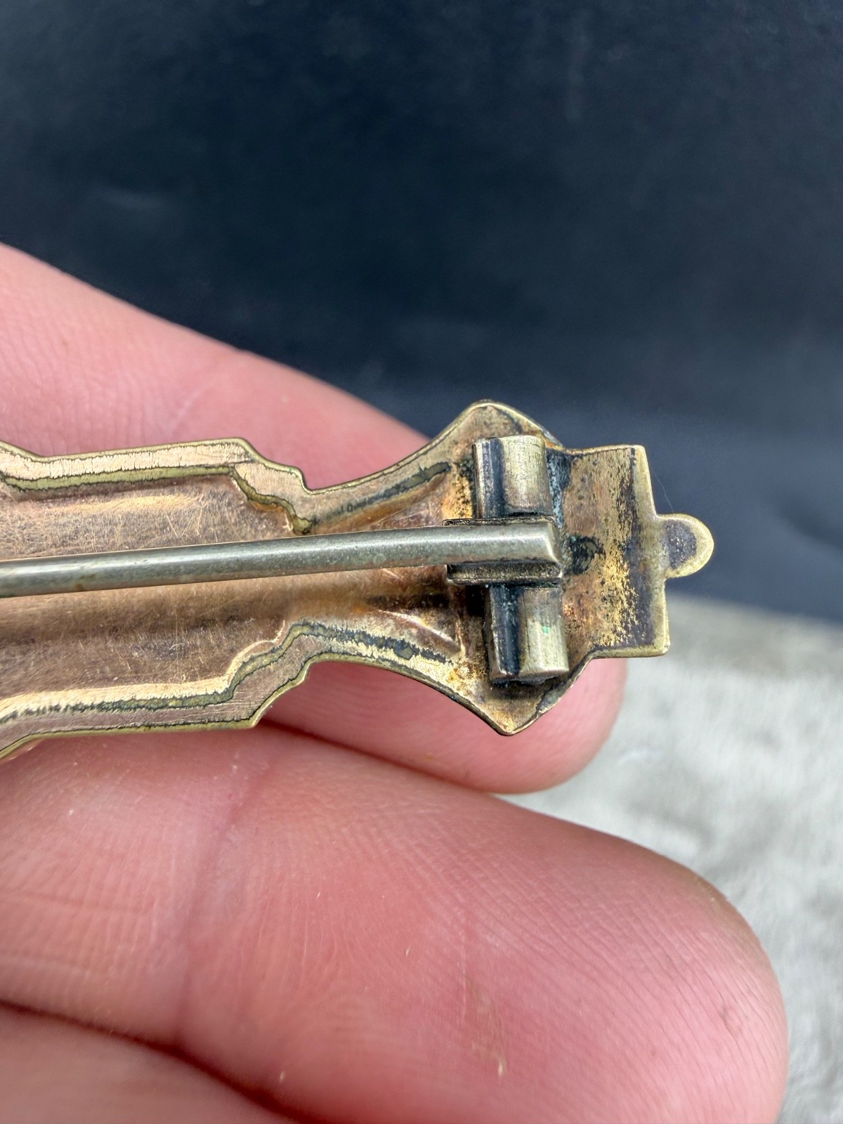 Vintage Edwardian Gold Filled Bar Brooch Renaissance Revival