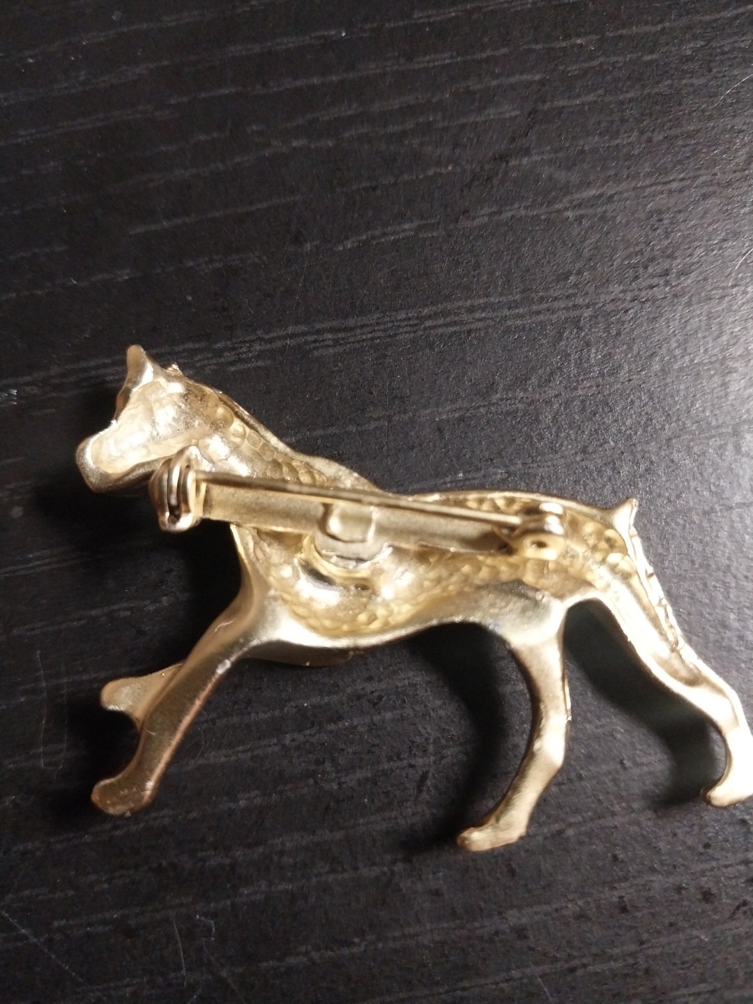 Vintage Gold Tone Finish Dog Running Pin Brooch