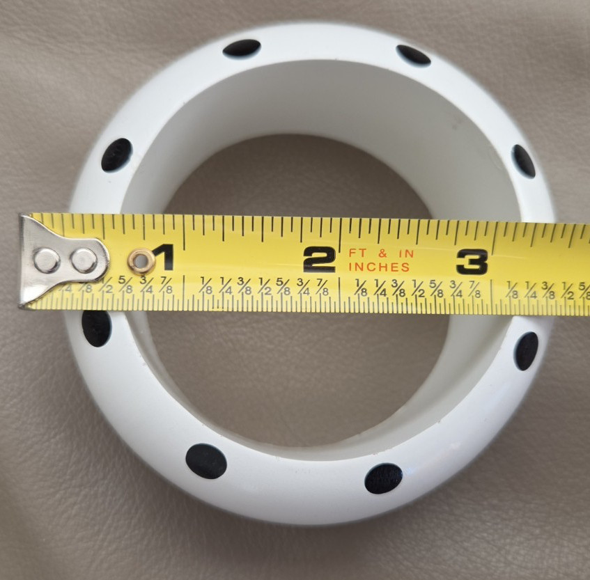VINTAGE Chunky Bangle Bracelet White With Black Polka Dots