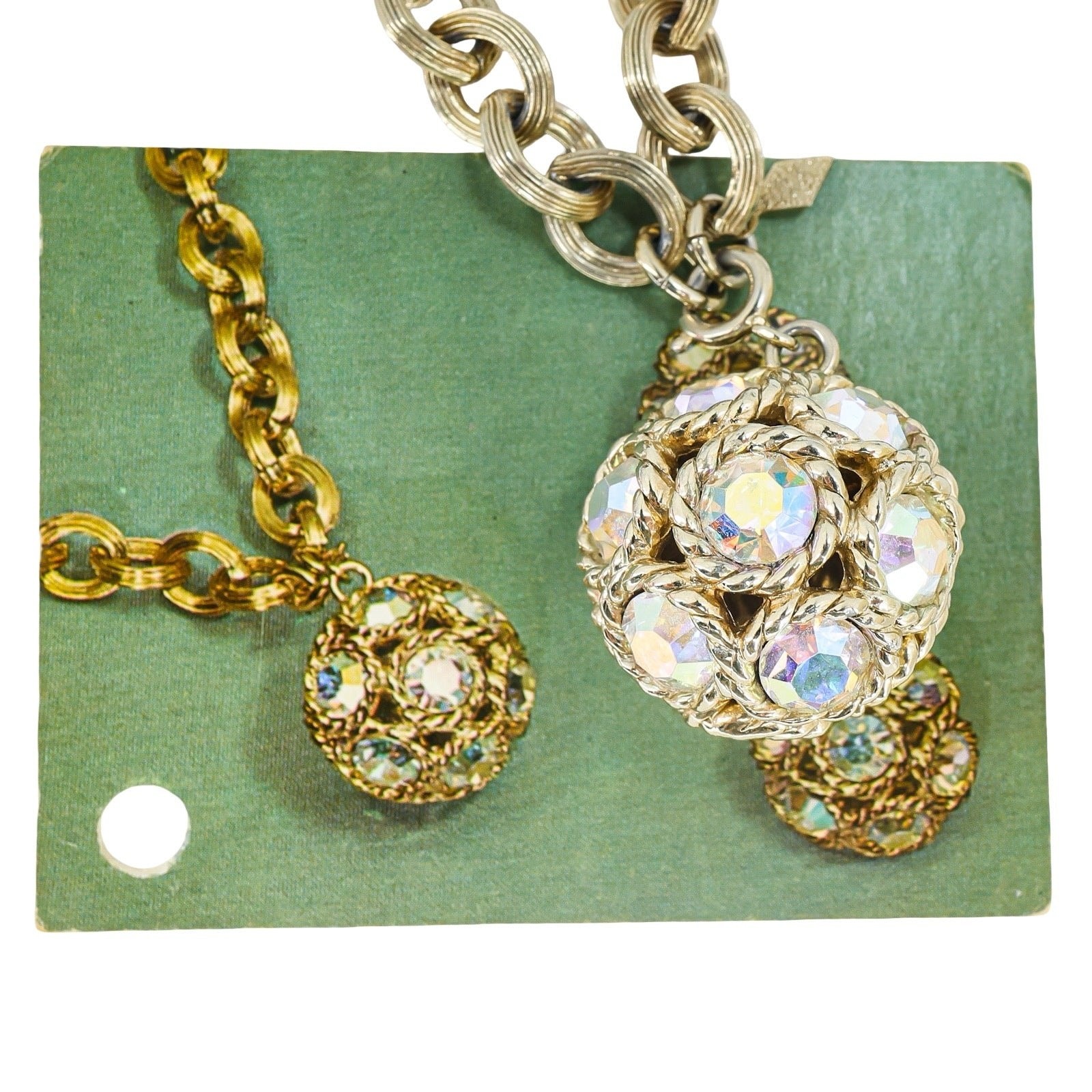 Sarah Coventry Dancing Magic Convertible Necklace Bracelet AB Rhinestones W Card
