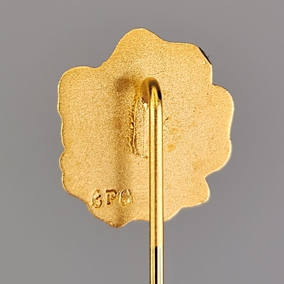 Vintage Flower Stick Pin Black Gold Plated 1cm Kappa Alpha Theta Sorority