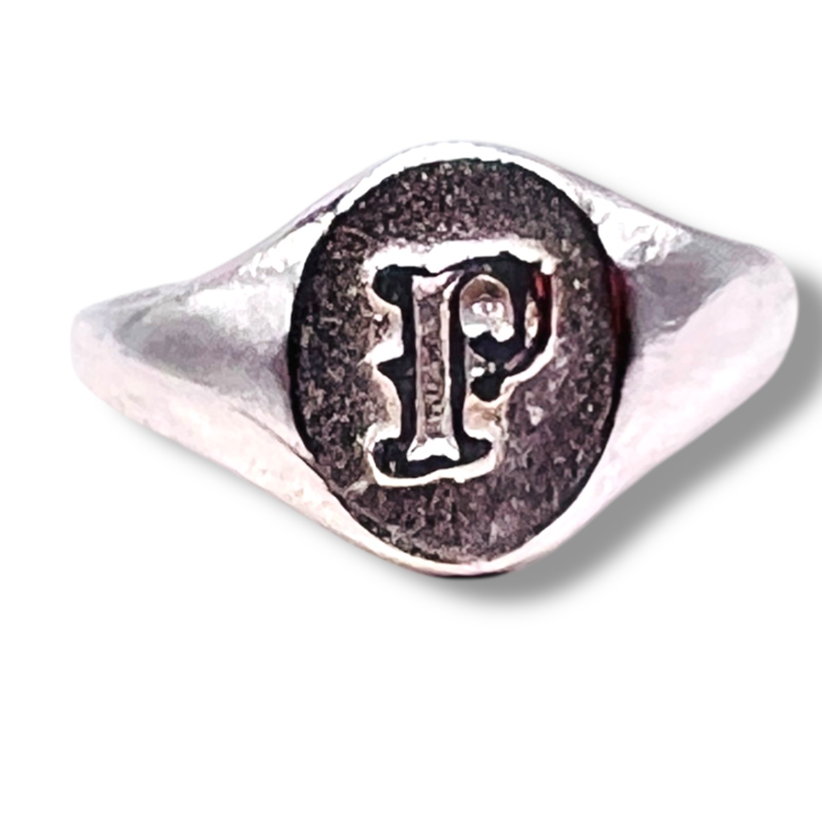 Initial Letter P Signet 925 Sterling Silver Child Woman Pinky Ring Size 3.5