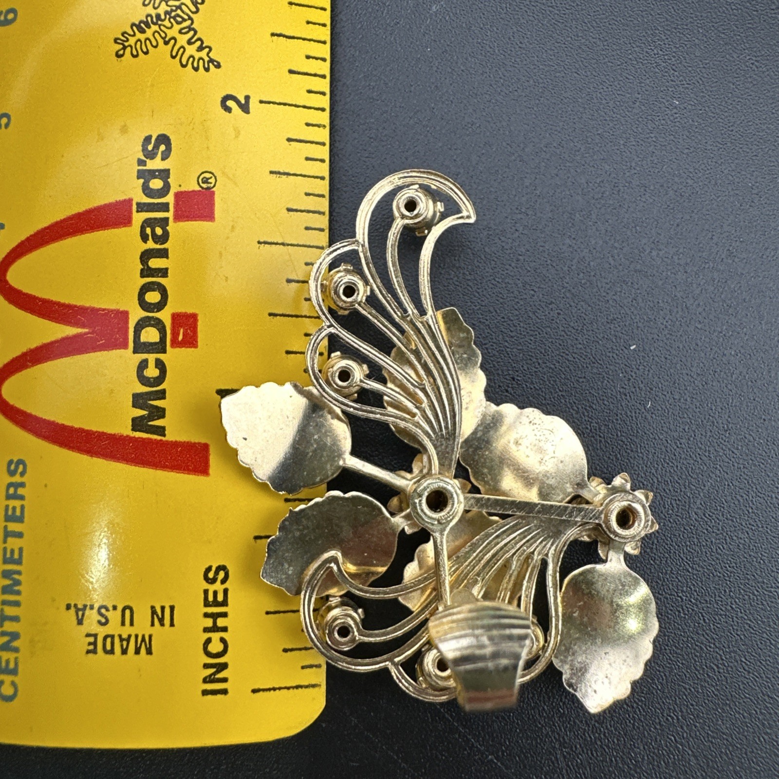 Very Pretty Vintage 1950s Rhinestone Flower Earrings And Brooch Set