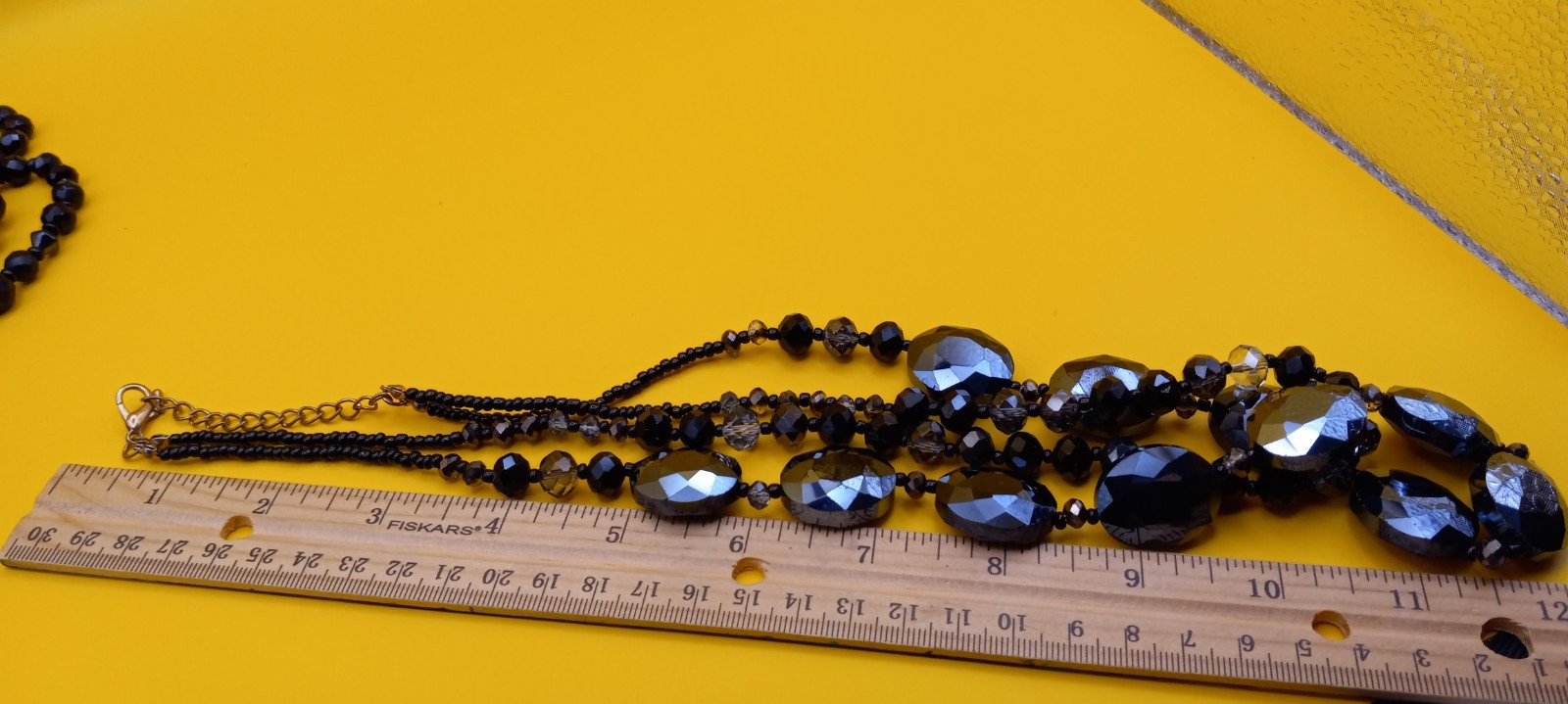 Vintage Black Faceted Crystal Glass Small Jewelry Lot