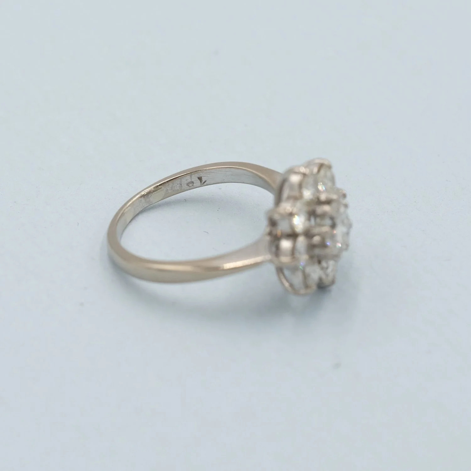 Antique Cluster Old European Cut Diamond Ring 2.4 ct