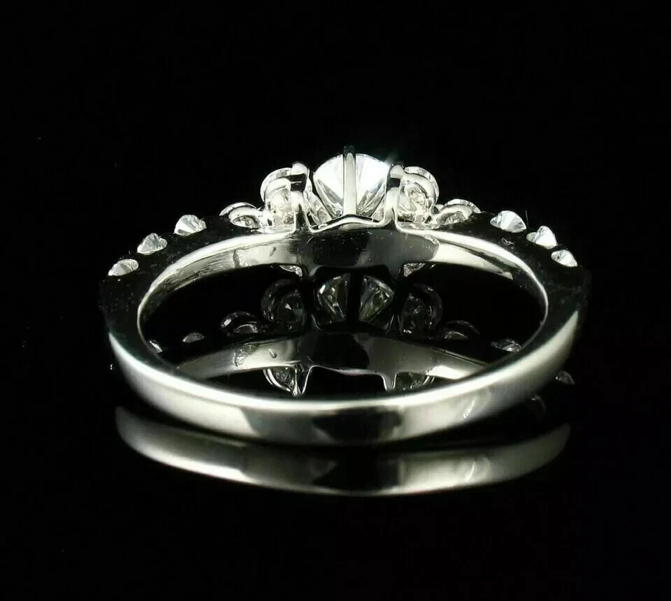 Art Deco Style Round Cut Lab Created Diamond 925 Silver Women’s Anniversary Ring
