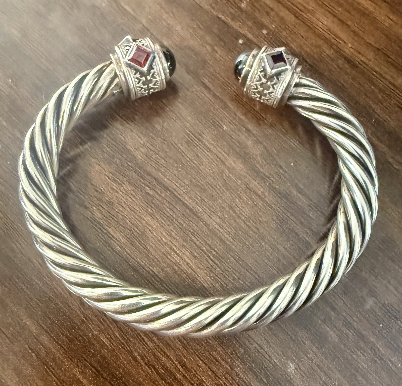 Estate Vintage Sterling Silver Twist Cable Bracelet 7”