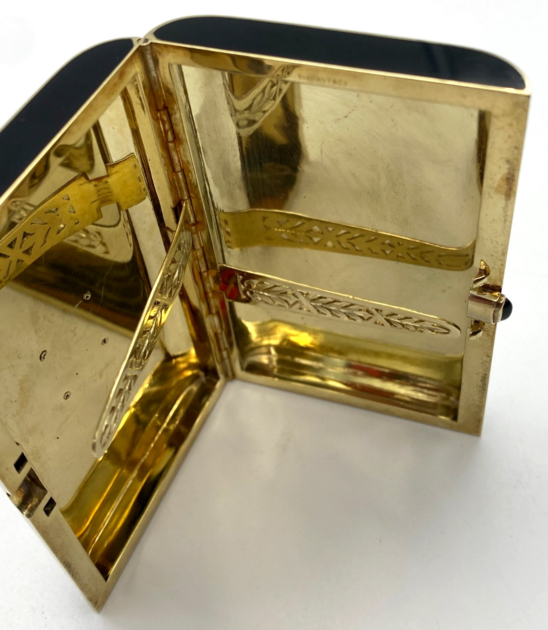 Tiffany & Co. Art Deco 14K Gold, Diamond & Enamel Cigarette Case, Circa 1920’s