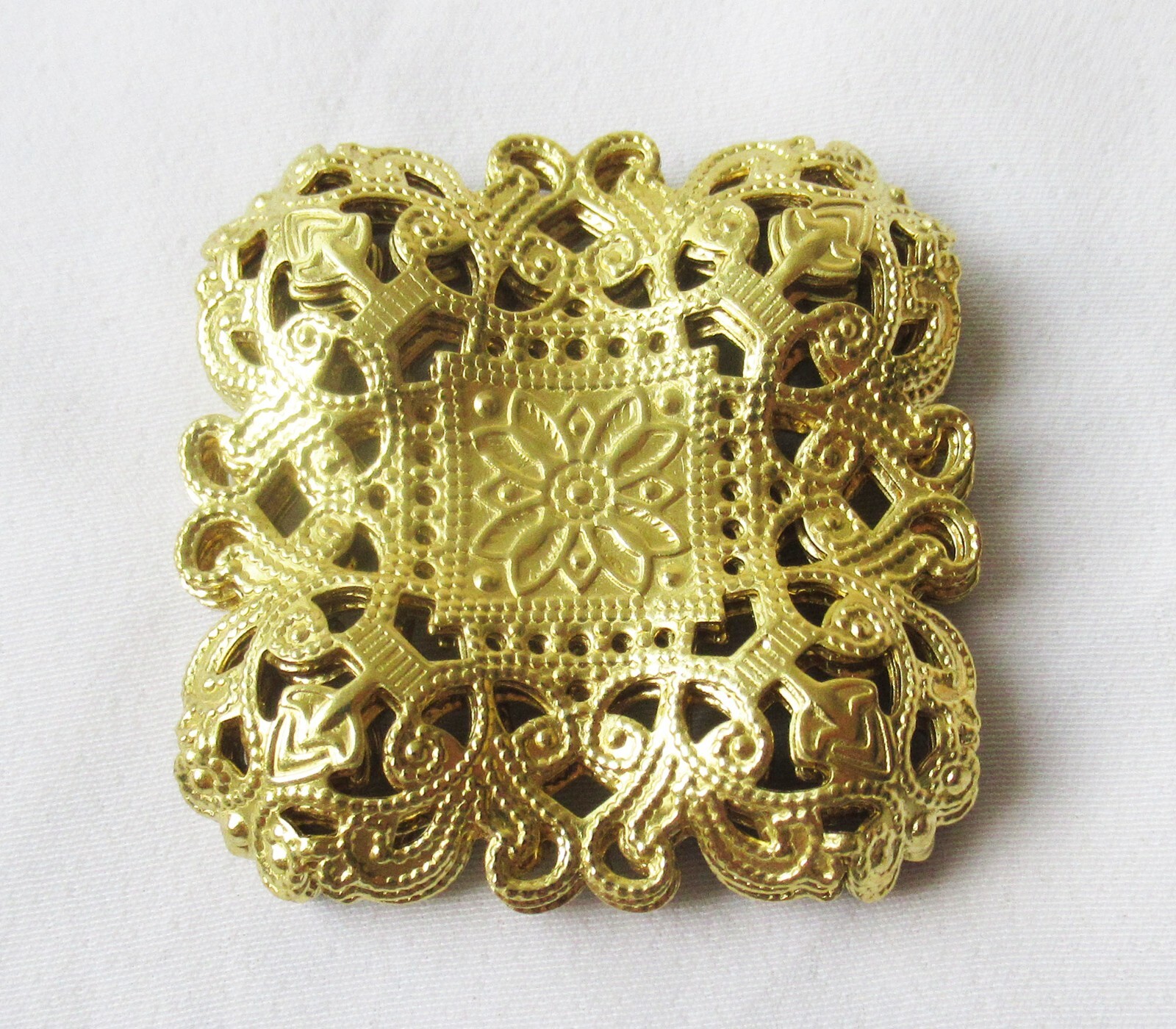 30pcs Square Brass Filigree Stampings 39mm Decorative Finding DIY Crafts