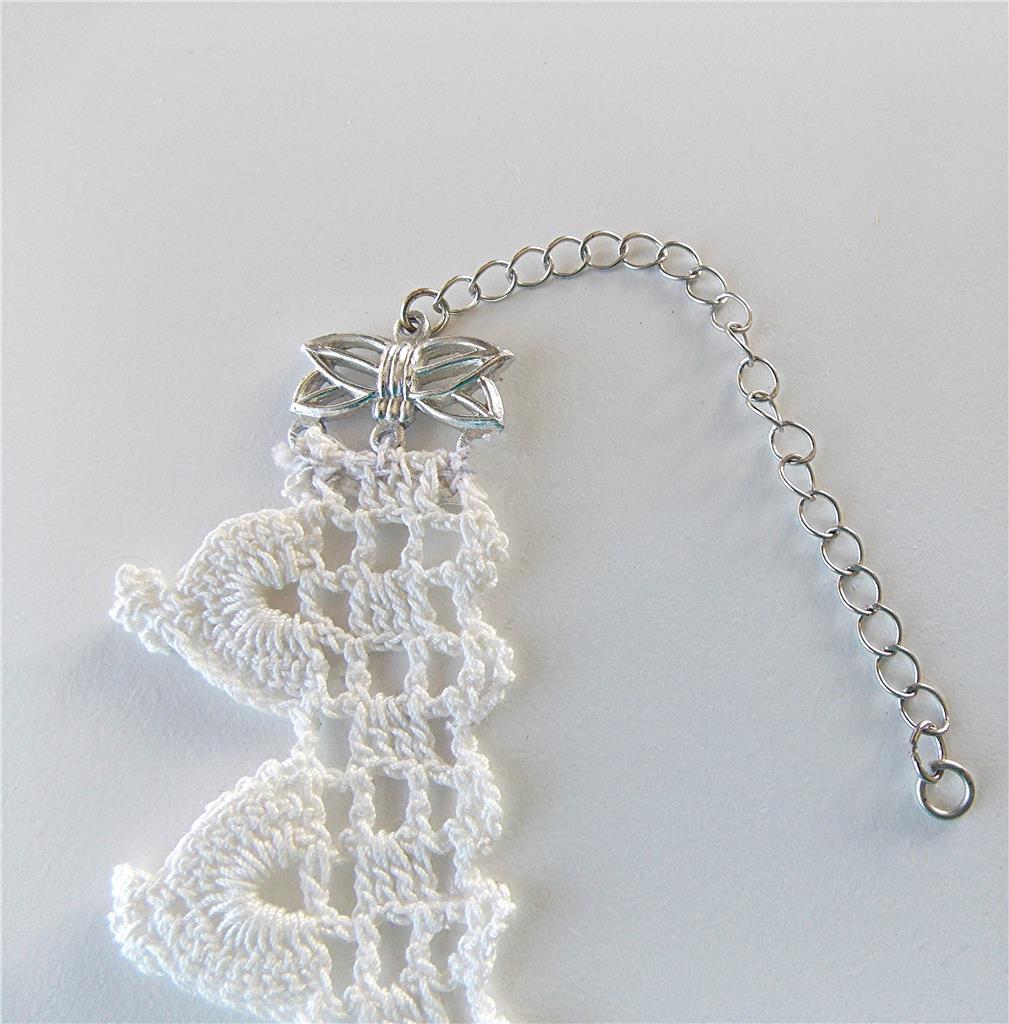 HAND-MADE ANTIQUE CROCHETED OFF WHITE LACE 13″-16″ ADJUSTABLE CHOKER NECKLACE