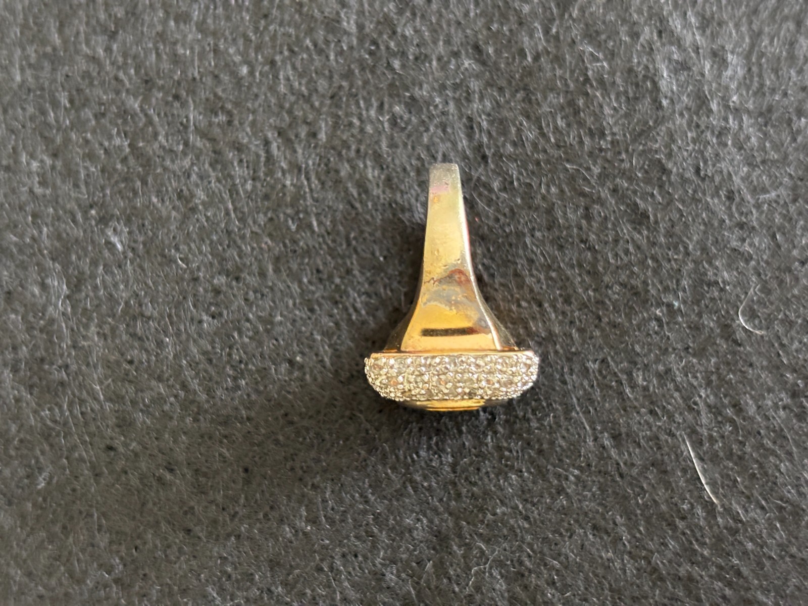 VINTAGE GOLD PLATE STERLING 925 CITRINE CZ COCKTAIL RING *8.6 gm*