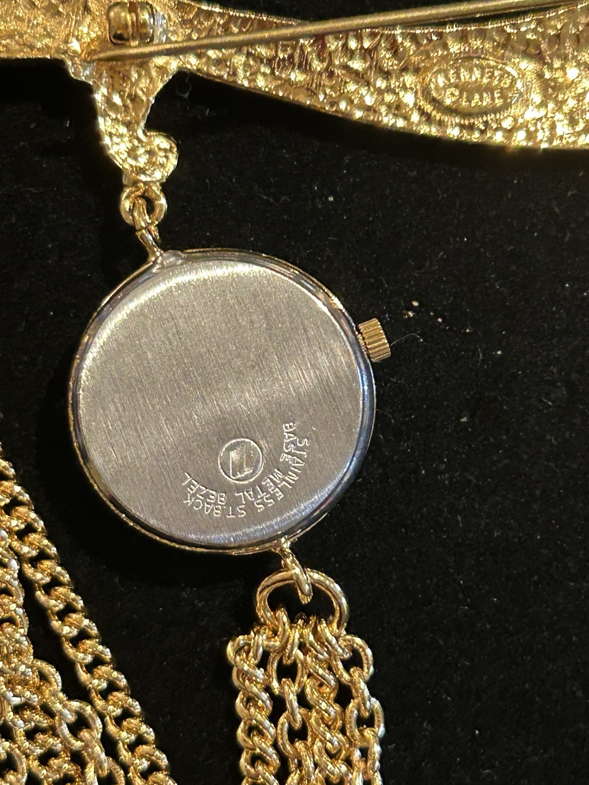 RARE Kenneth Jay Lane Saber Brooch With Watch Signed