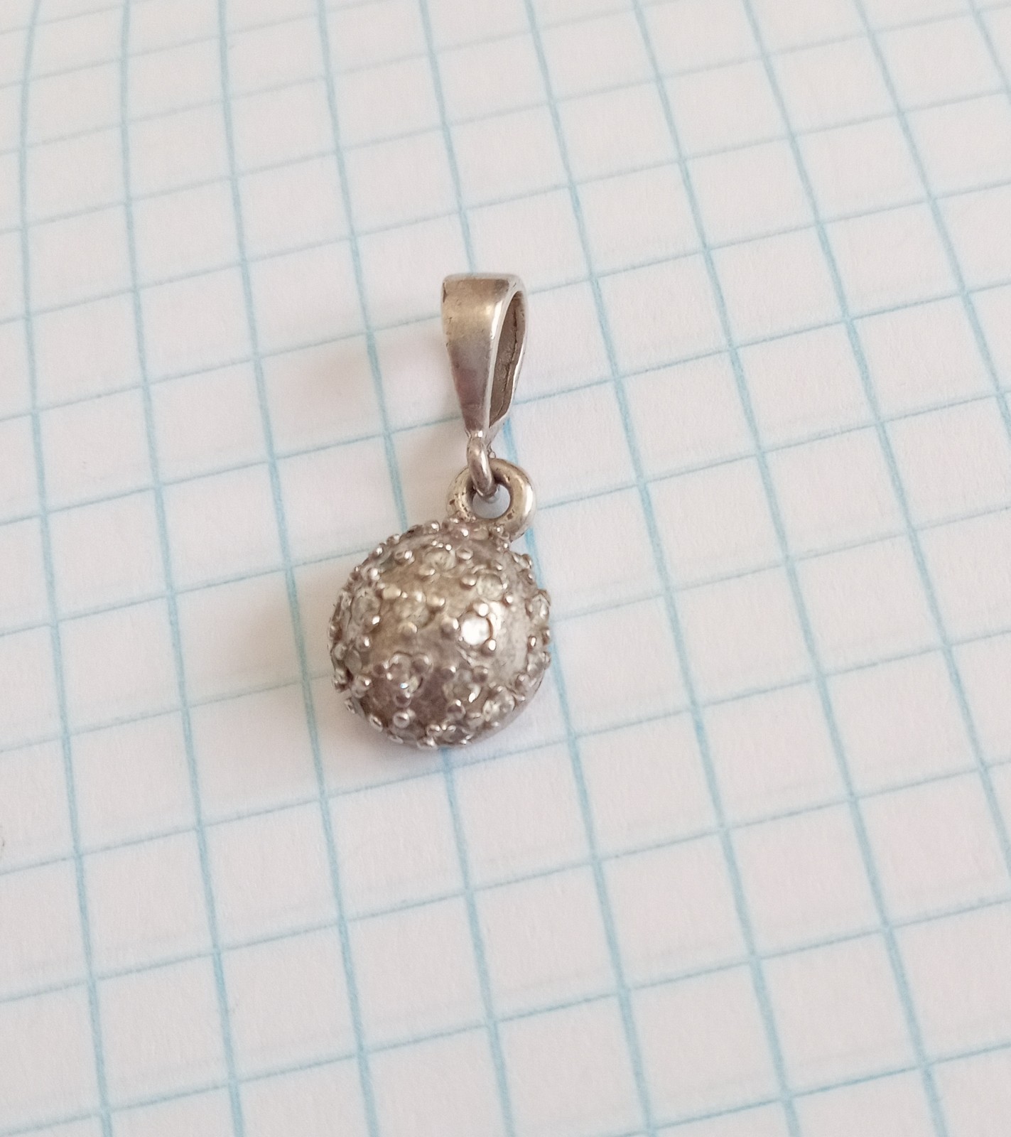 Vintage Beautiful Pendant White stones Sterling Silver 925 test Women’s Jewelry