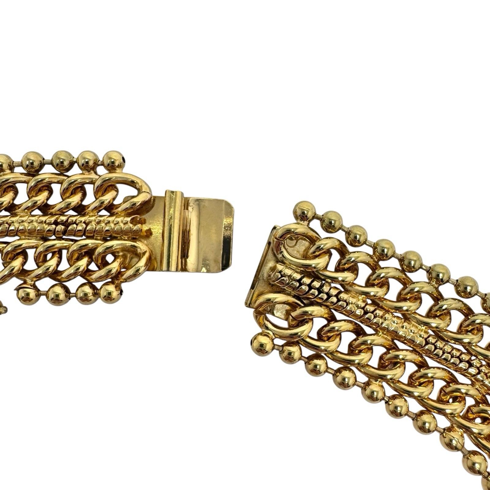 Vintage Gold Tone Cleopatra Necklace Multi Chain Styles Statement 18”