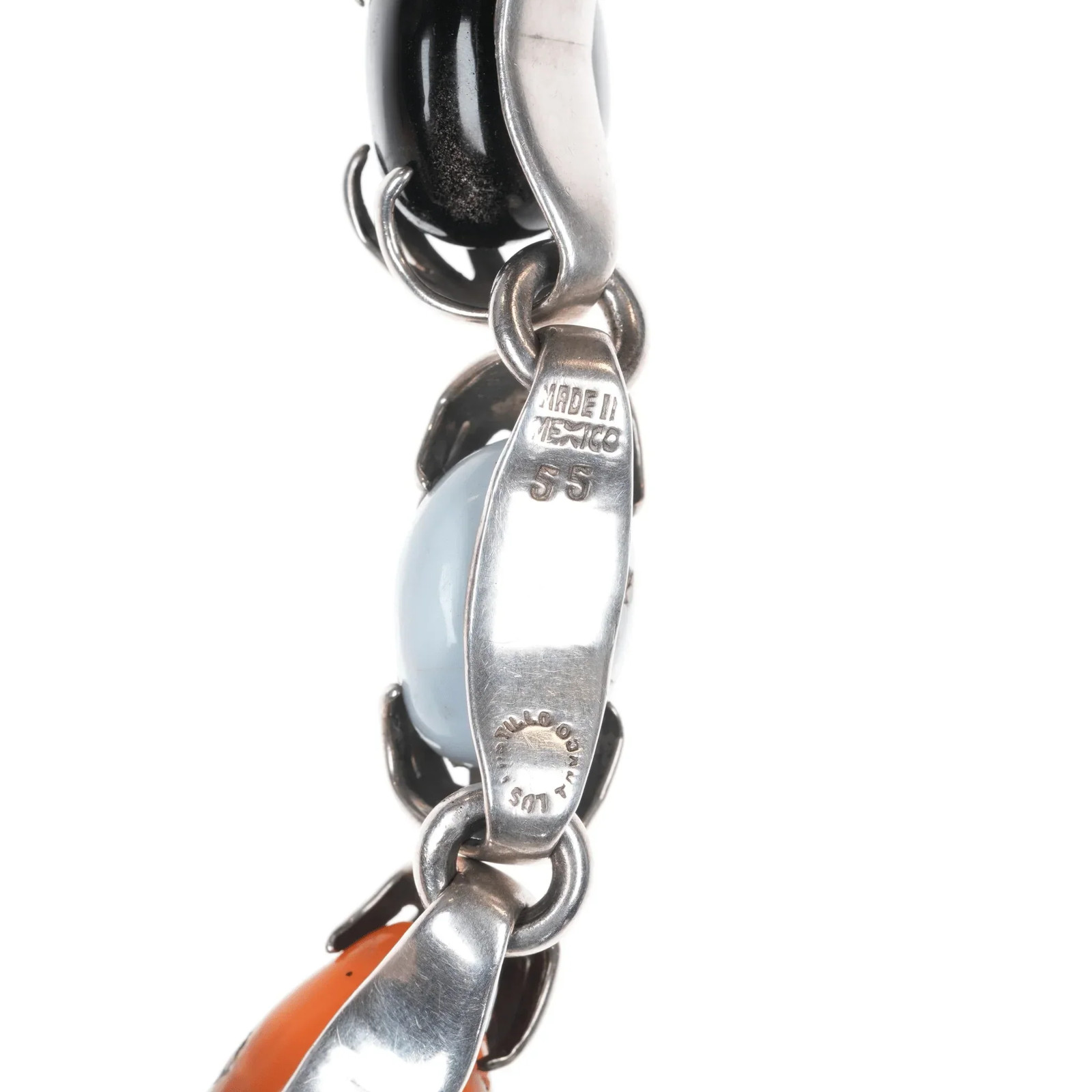 6.625″ Vintage Los Castillo Sterling Multi-stone bracelet