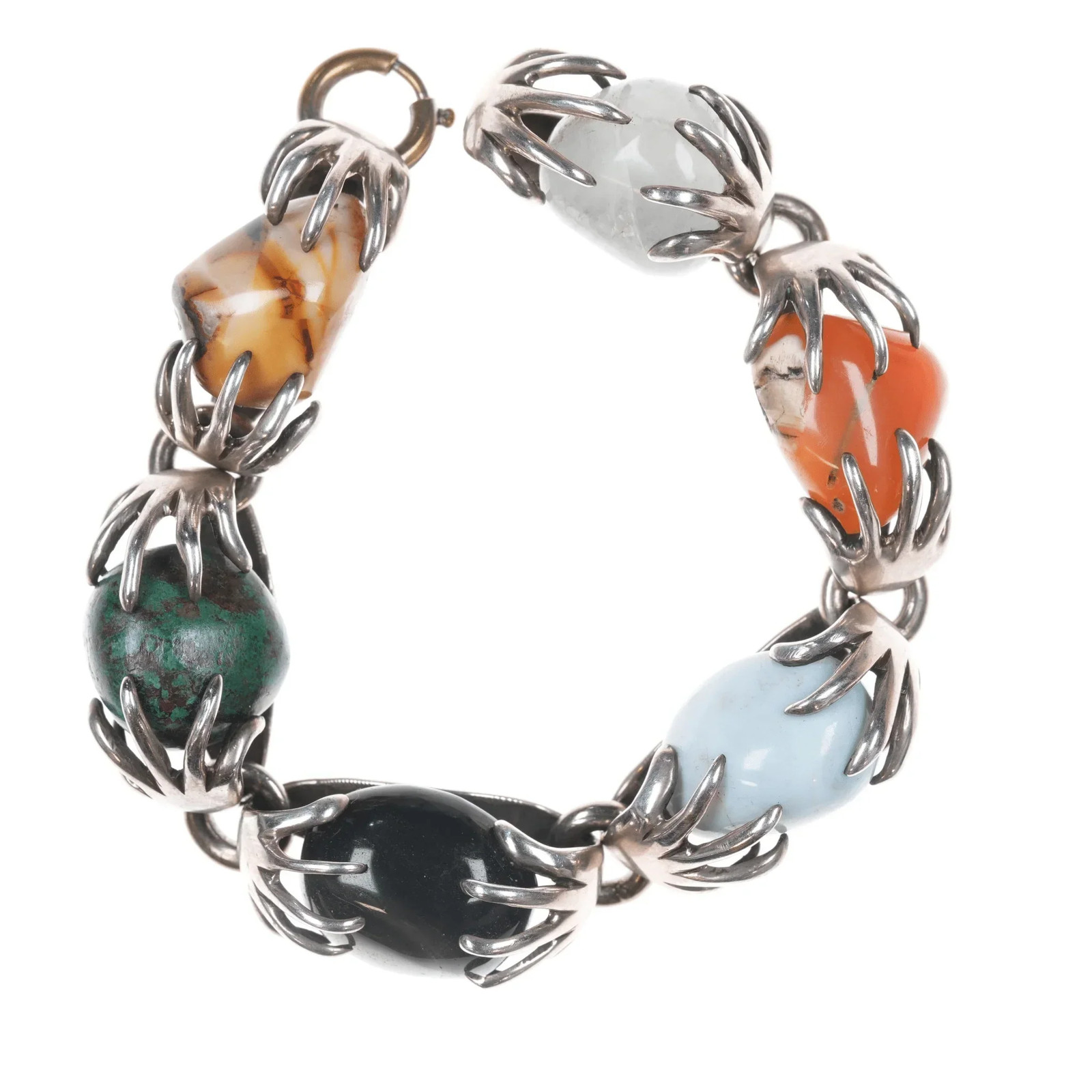 6.625″ Vintage Los Castillo Sterling Multi-stone bracelet