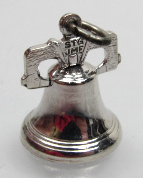 Vintage Sterling Silver Charm for Bracelet Liberty Bell