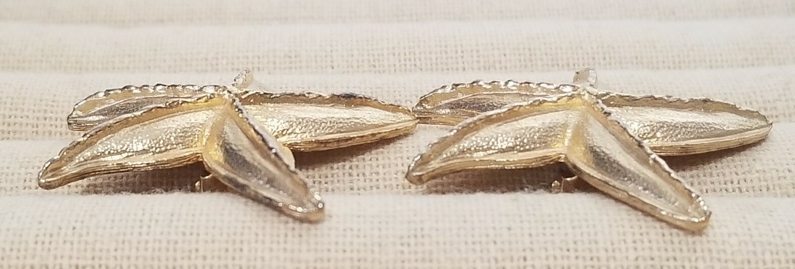 Vintage Gay Boyer Gold Starfish Clip on Earrings