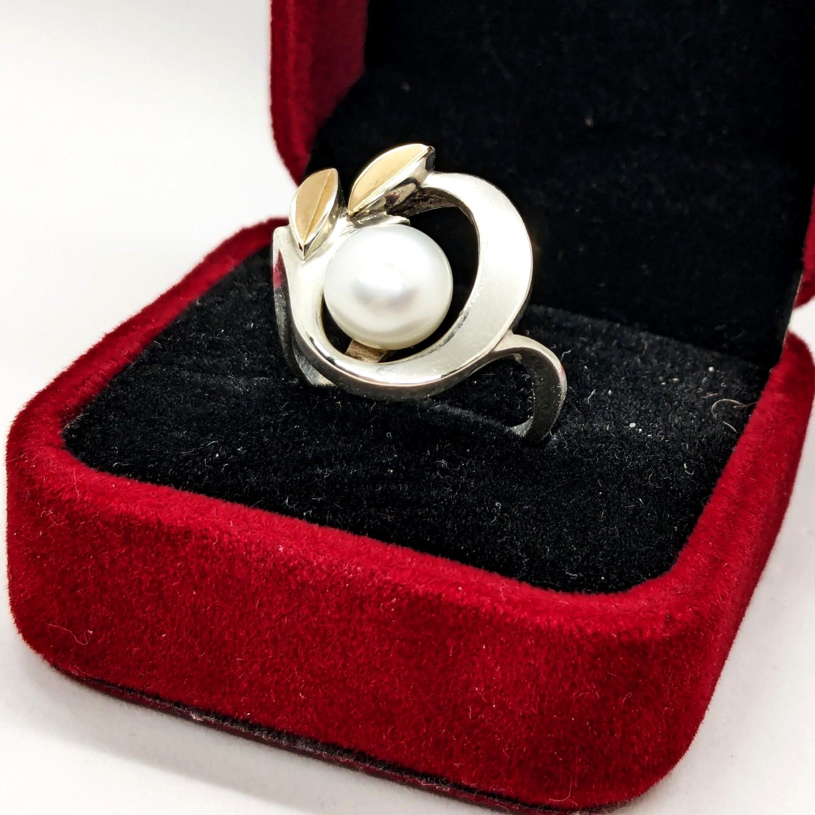 Vintage Luxury RING Silver 875 with Gold Inlay 585 -size: 8US (18mm) -5.52g. #16