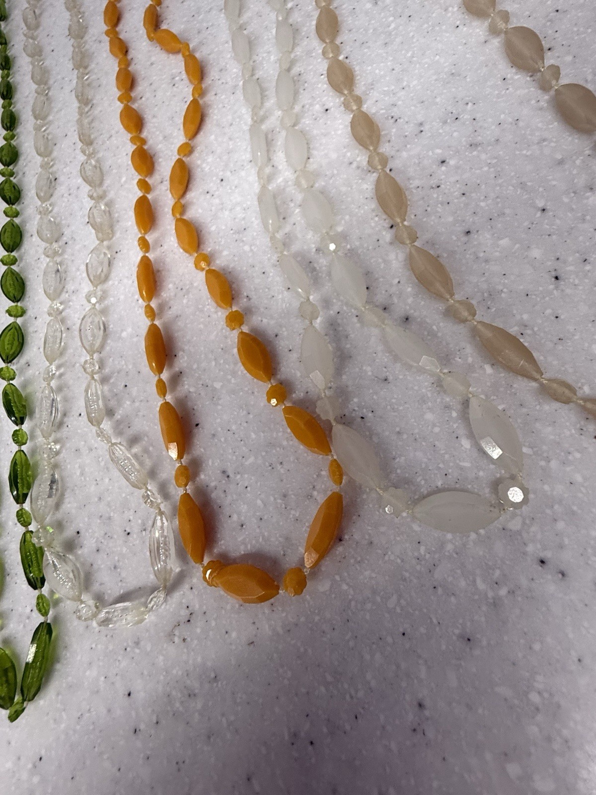 Vintage Lucite Acrylic Faceted Crystal Beaded Necklace Lot of 13 Multi Colors