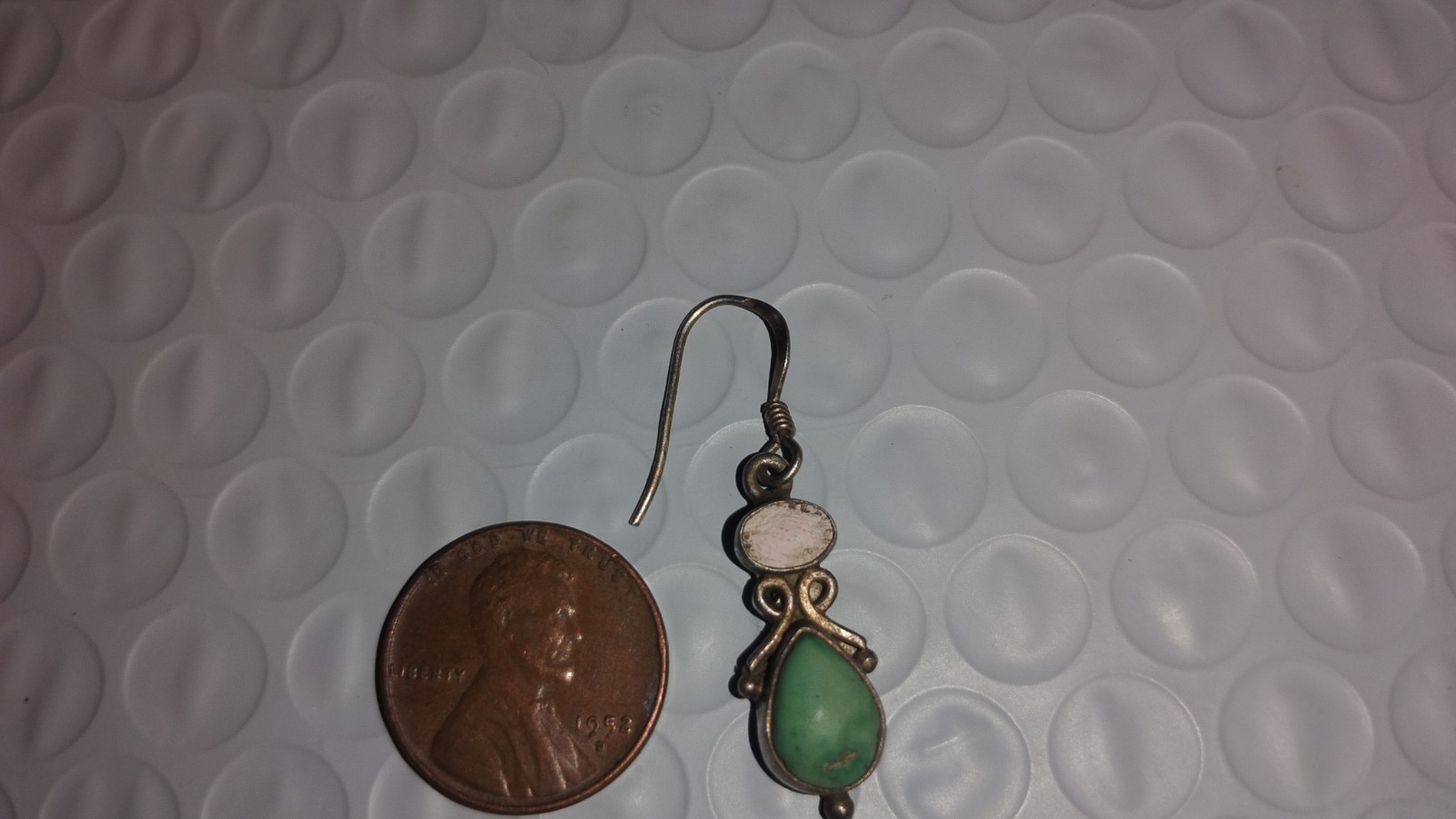 1 Vintage Silver Turquoise Earring. Metal Detecting Find. Perfect For A Pendant
