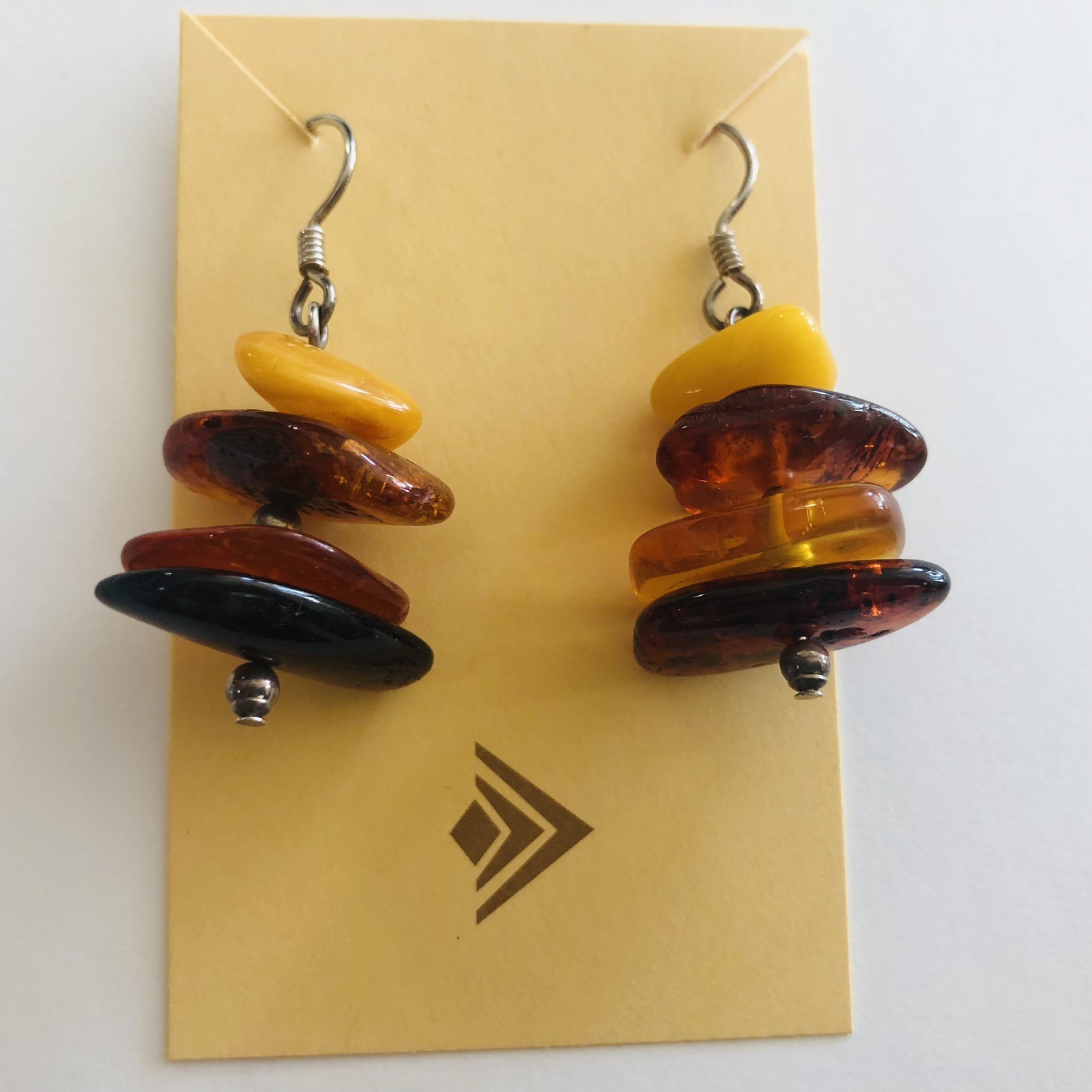 SILPADA W1015 Sunset Stack Baltic Amber Earrings Sterling Silver 925 Retired C