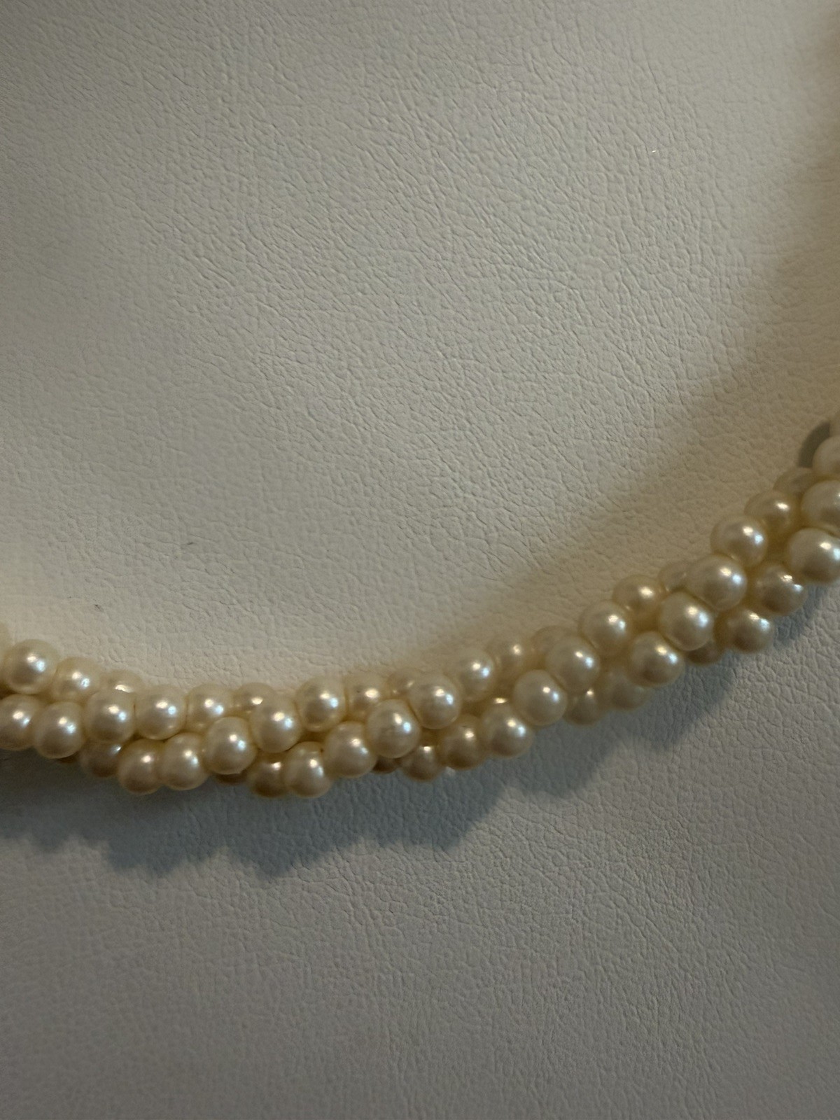 VTG 14k Gold Filled & Faux Pearl triple Strand Necklace Estate Item