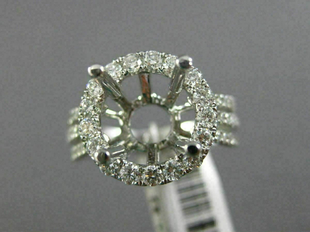 ESTATE LARGE 1.52CT DIAMOND 14KT WHITE GOLD 3D HALO SEMI MOUNT ENGAGEMENT RING