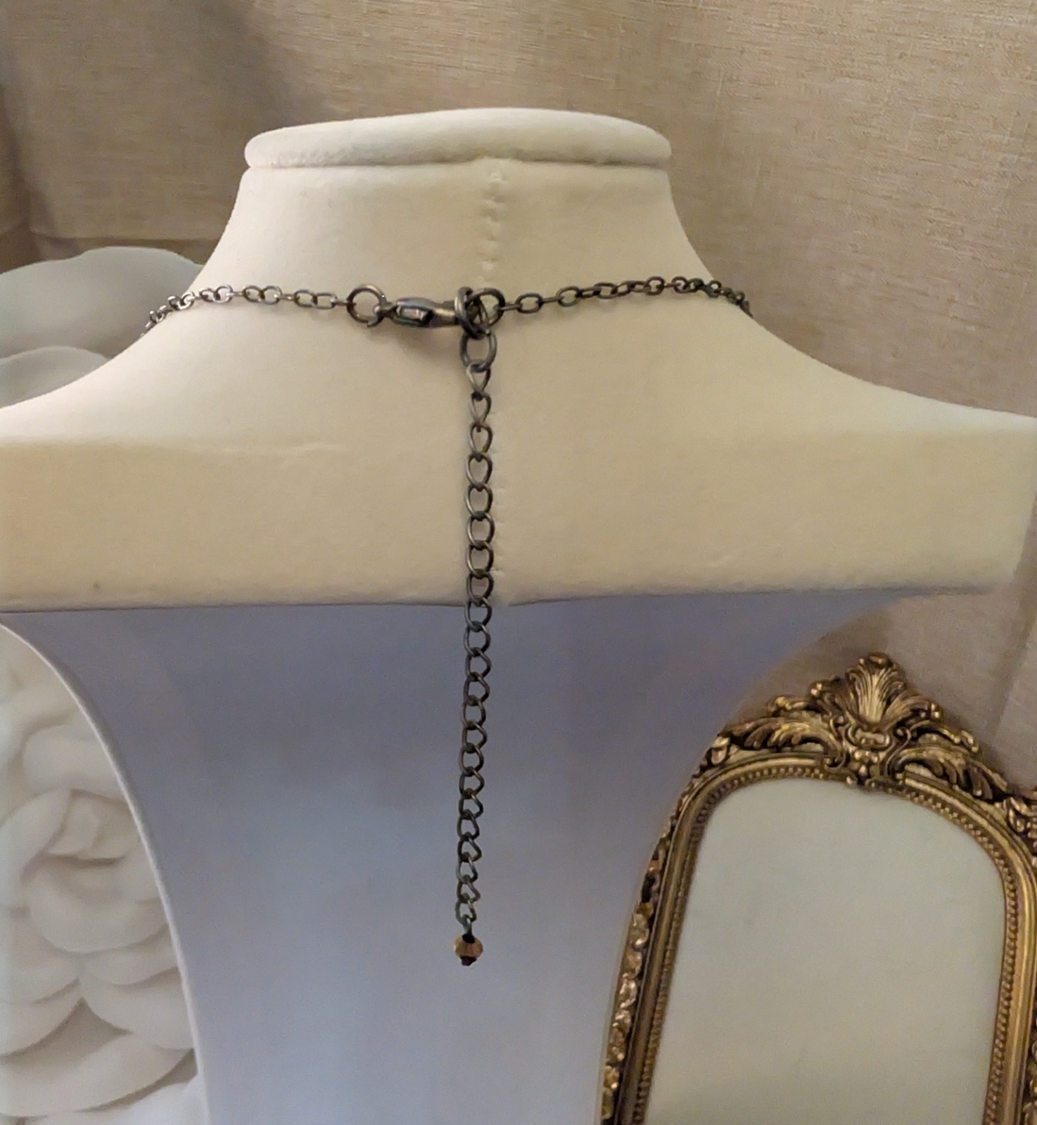 Vintage Couture Statement Bib Necklace 33.35g Gold Faceted Beads Fringe Chain