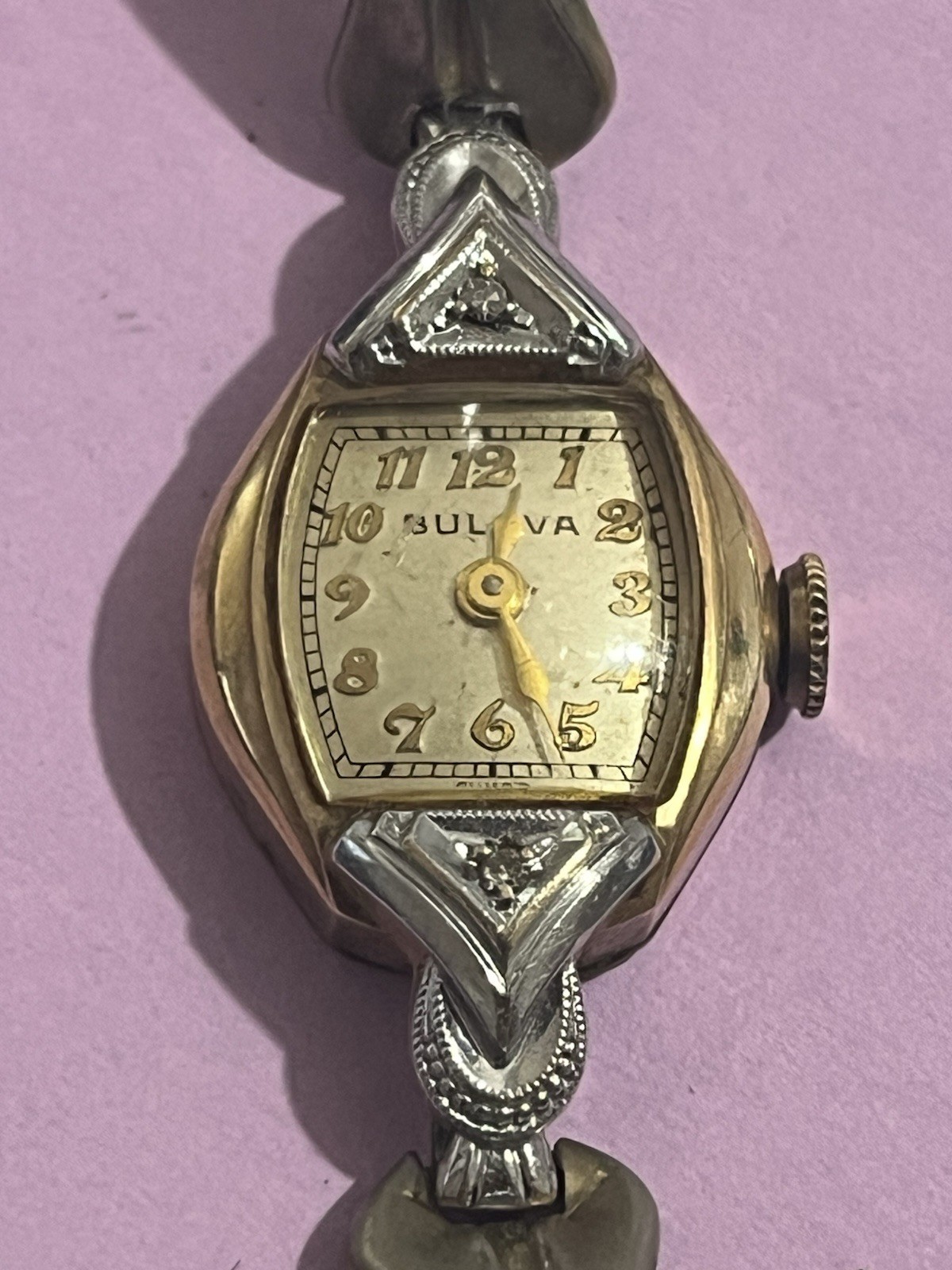 Vintage 1950s Bulova Ladies Mechanical Watch – 10 Kt Gold Filled Running Works