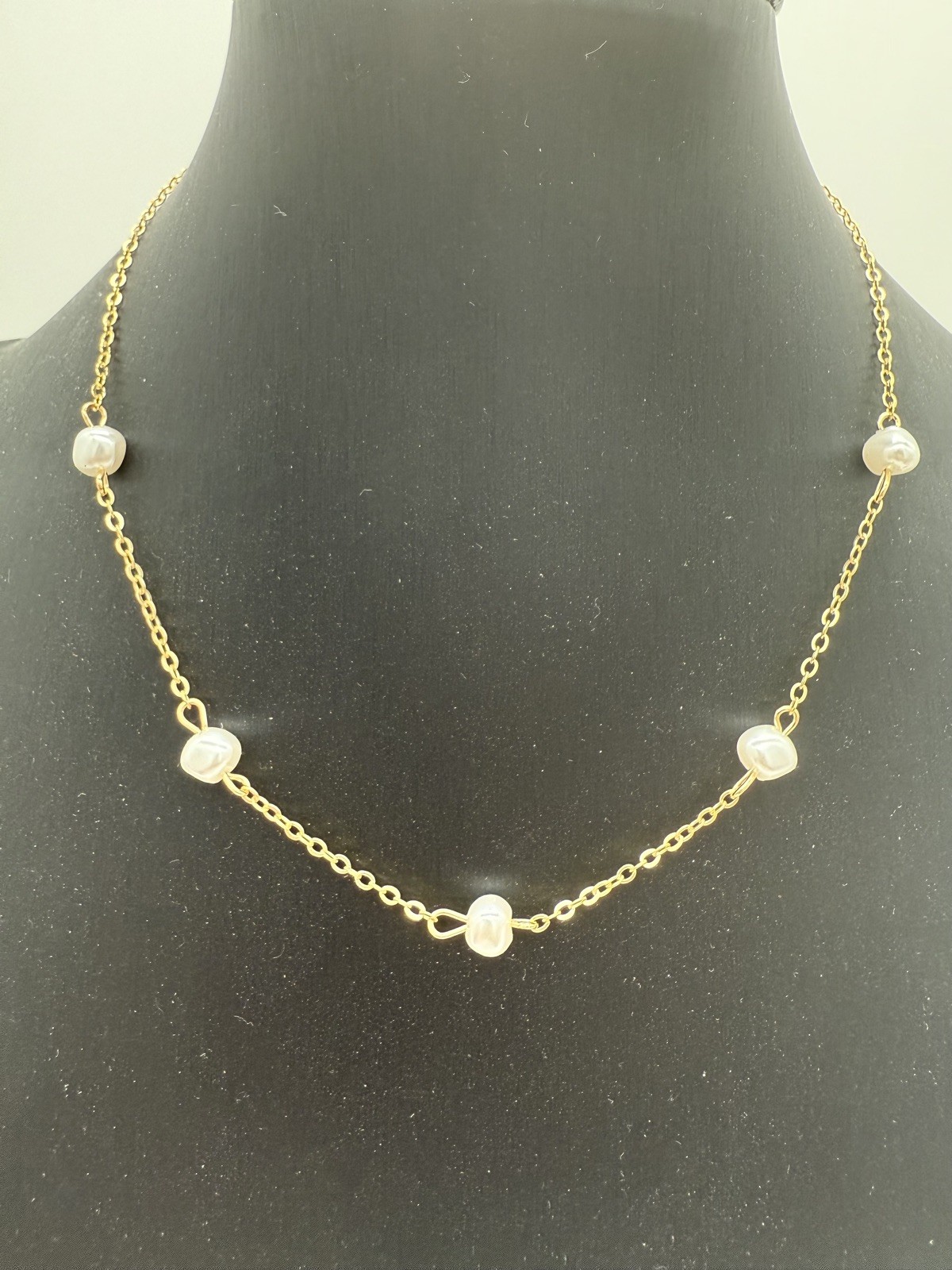 Minimalism Pearl Golden Chain Necklace Elegant Daily Jewelry