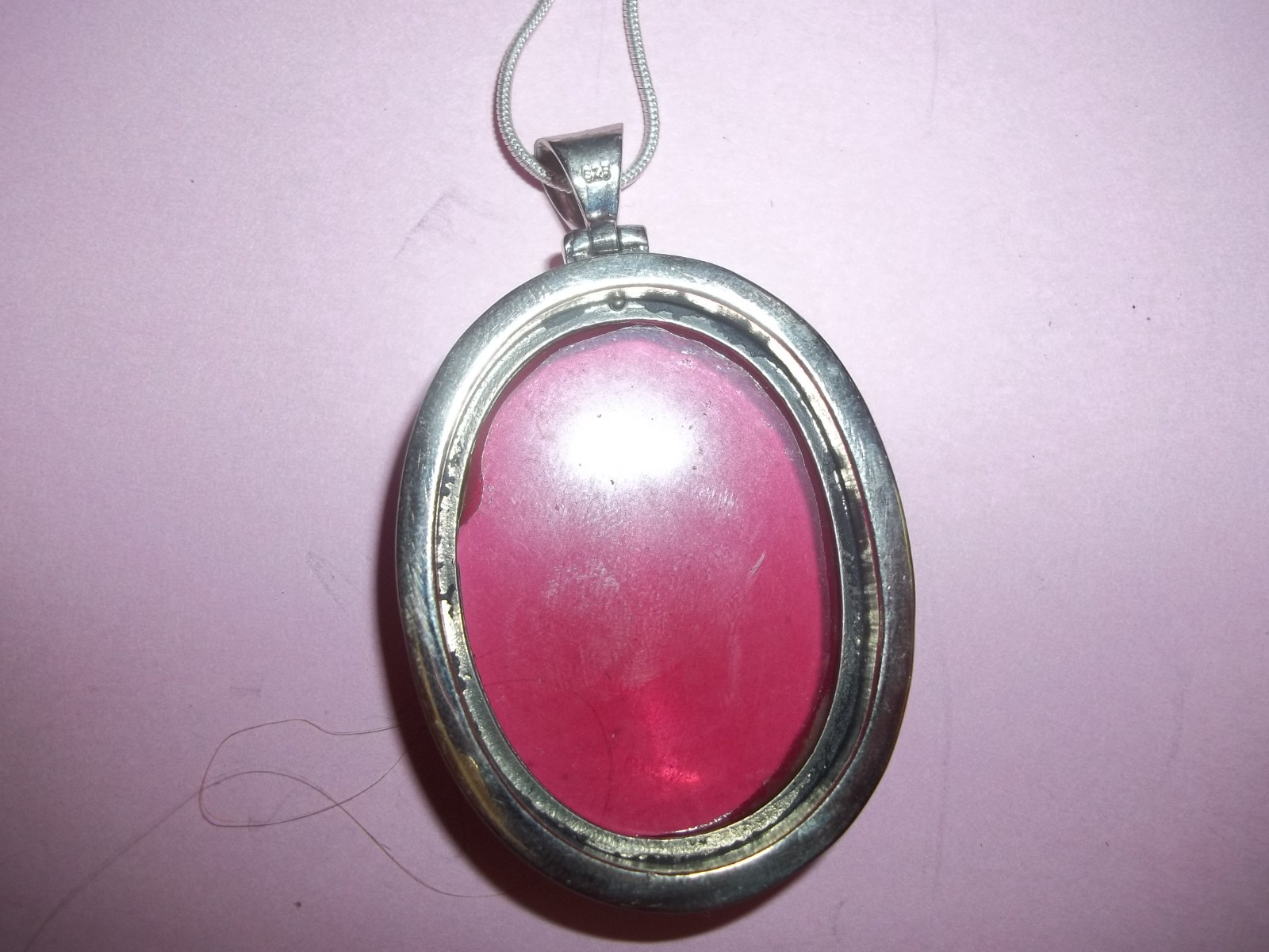 2 PINK AND GREEN AGATE STONE NECKLESS WITH SILVER .925 CHAINS-NECKLESS