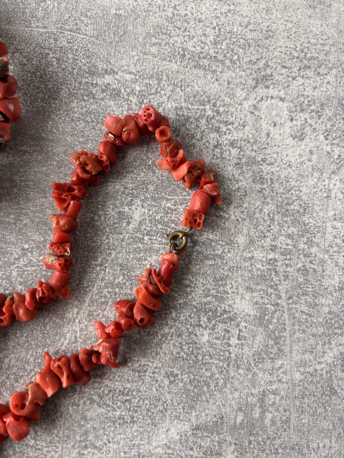 Natural Red Coral Necklace Branch Beads Vintage 43g 25cm Genuine Coral Jewelry