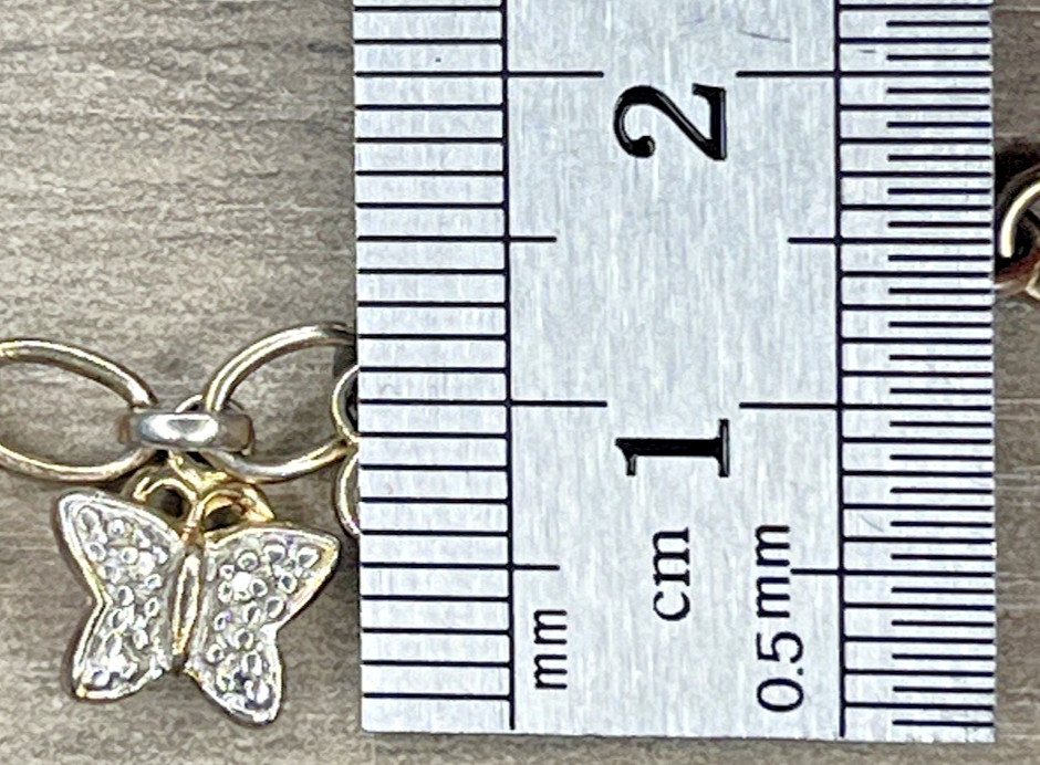 Sterling 925 Gold Wash Delicate Charm Bracelet Cross Heart Butterfly Ross Simons