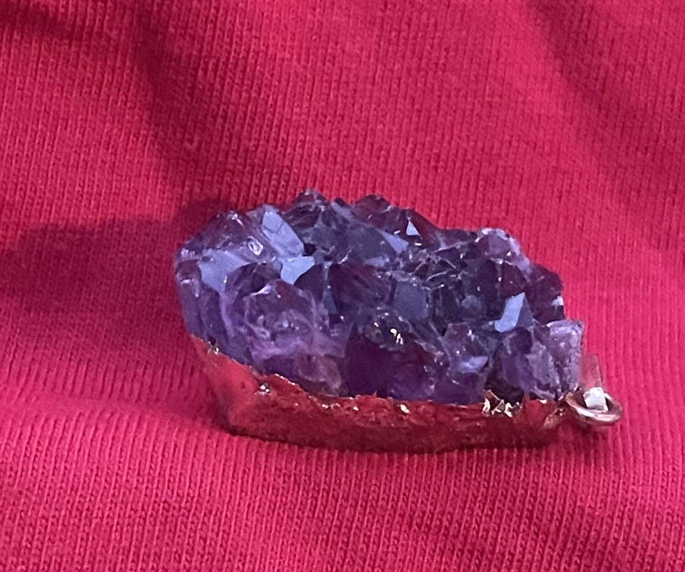 Gorgeous Amethyst Geode Stone Pendant Electroform Setting Unbranded (4)