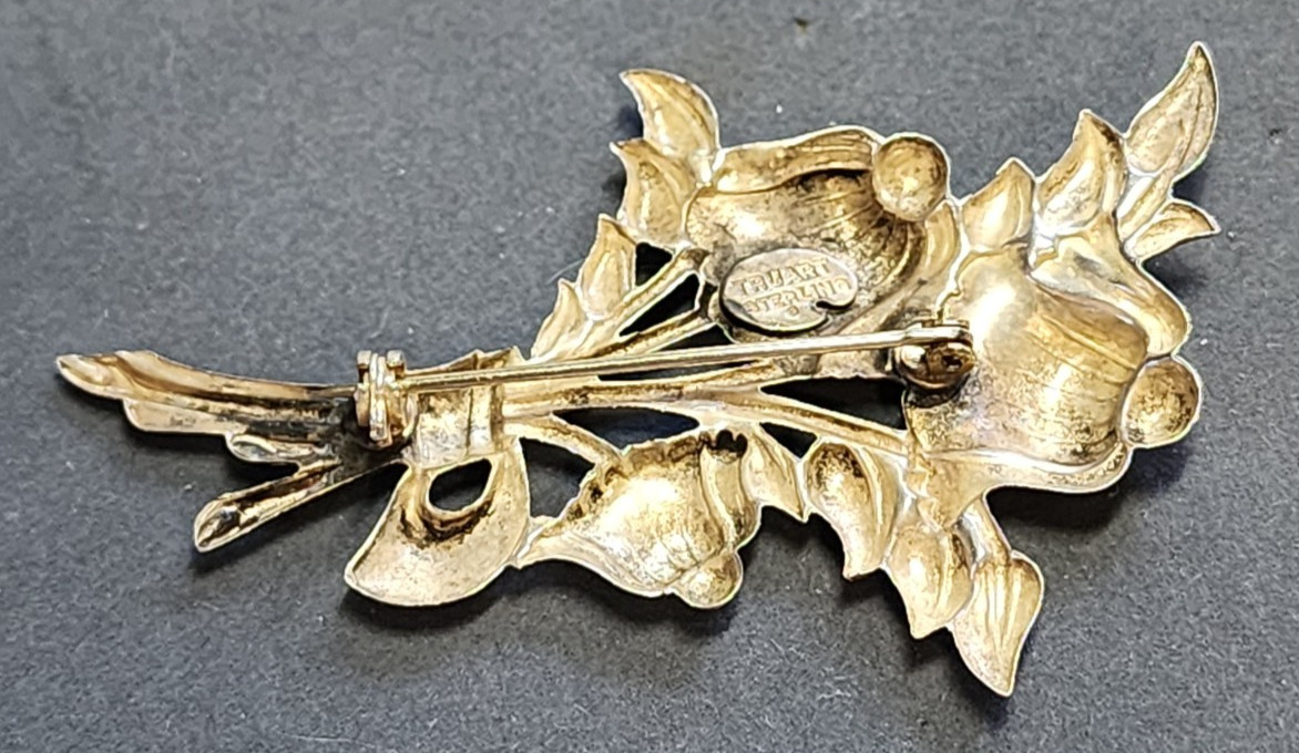 Vintage Signed Truart Floral Bouquet 3″ Sterling Silver