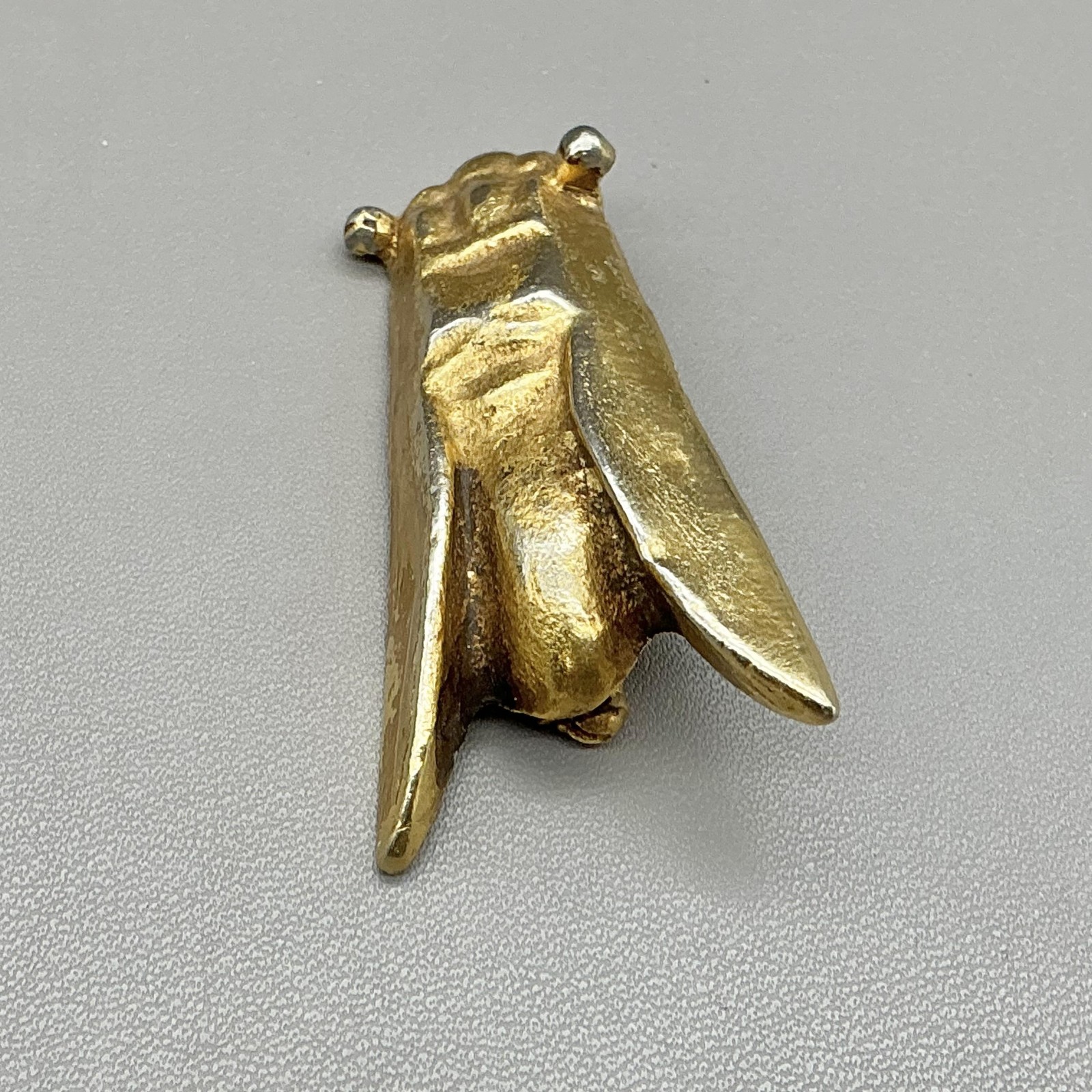 Alva Museum Brooch Abstract Insect Brass Gold Tone Figural Artisan Retro Pin