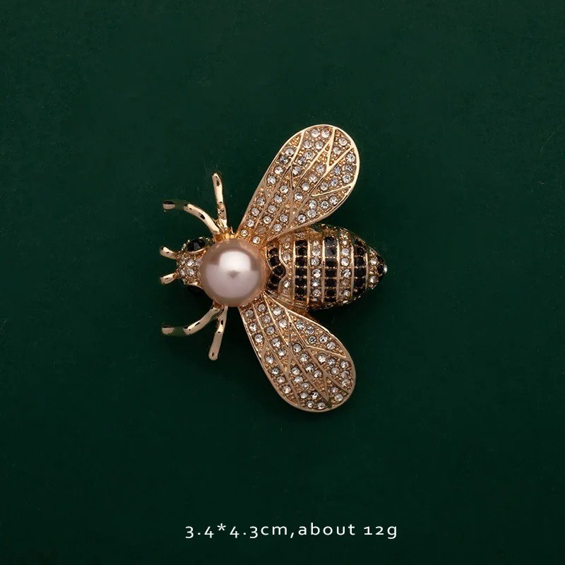 Vintage Brooch Enamel Pin Pearls Vintage Flower Brooch Plant Animal Insect Fruit