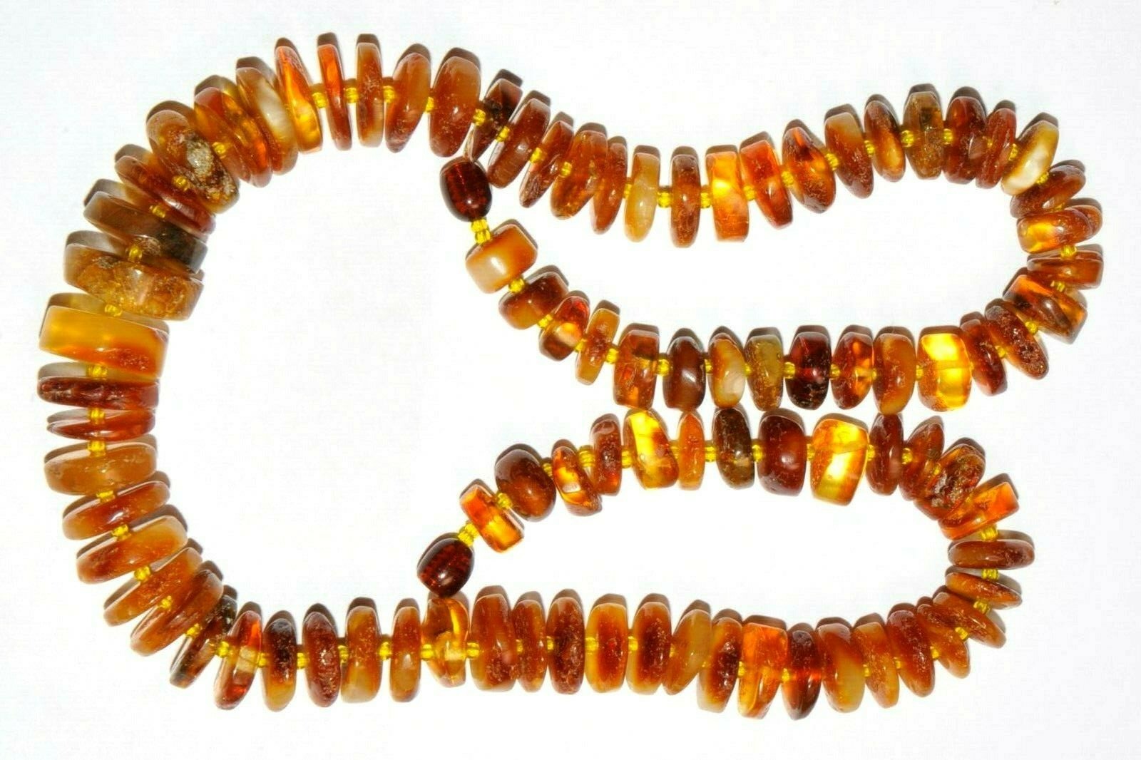 ✅51 cm=45gr RUSSIAN SOVIET BALTIC AMBER BEAD NECKLACE 琥珀 BRACELET STONE PENDANT