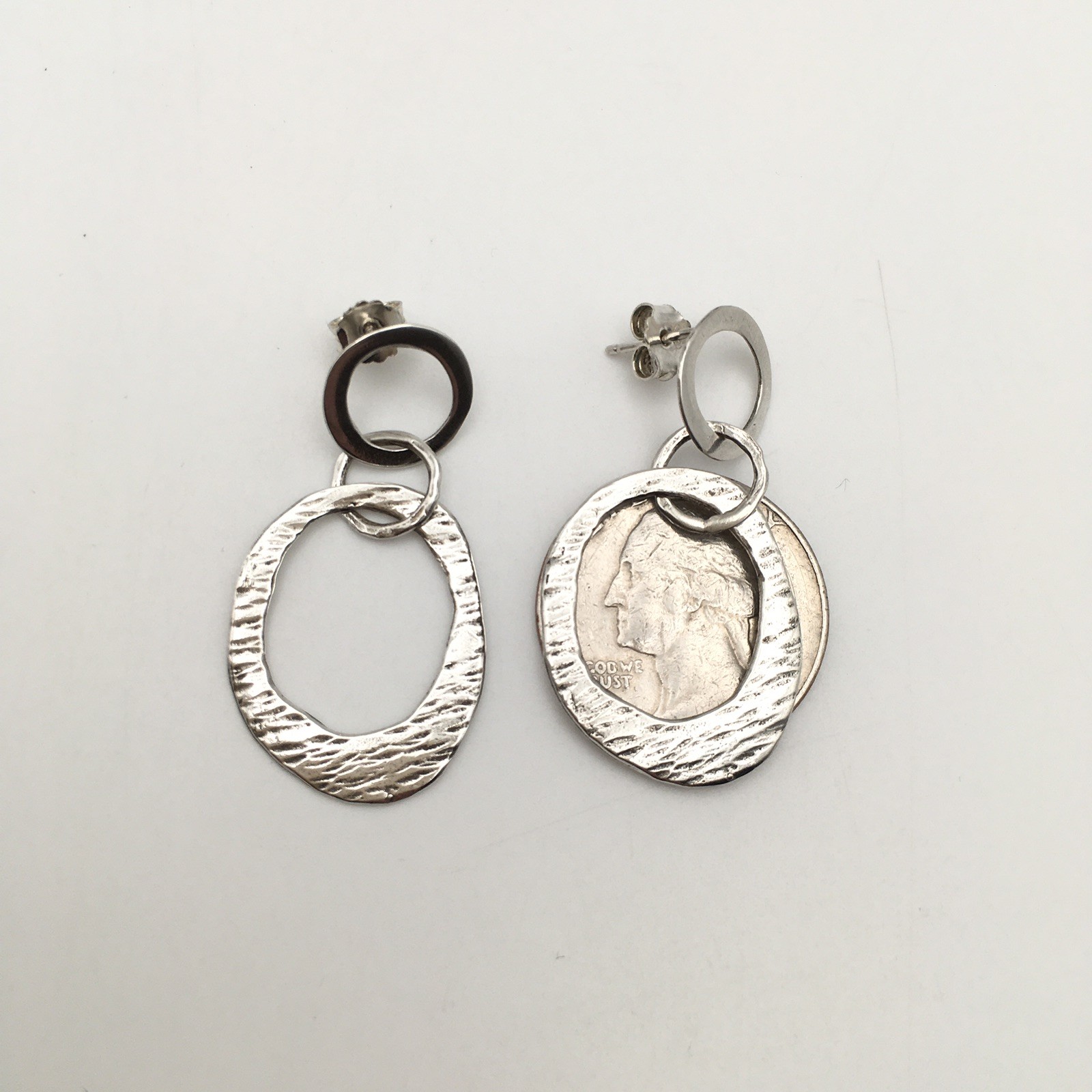 Vintage Sterling Silver SILPADA Interlocking Circles Earrings Marked 925 #19