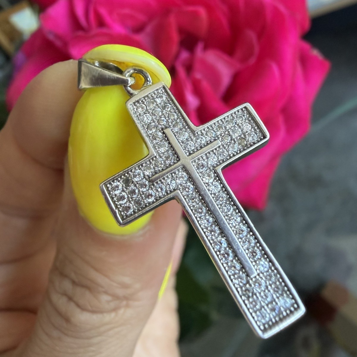 Vintage Pendant Icon Cross Sterling Silver 925 Jewelry Stamped Beautiful 2.94gr