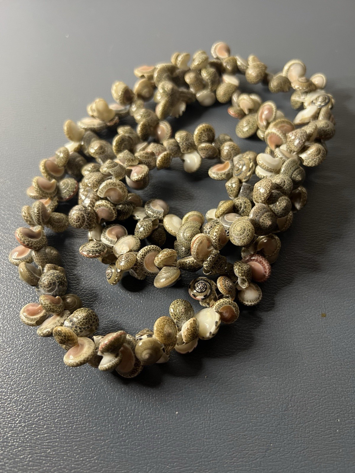 Costume Jewelry, Vintage (Lot Of 6) Shell & Beaded Brown White Necklaces #77