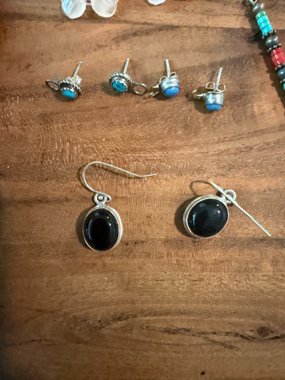 A Group of Estate Silver Jewelry, Earrings, Pendants, and Necklace
