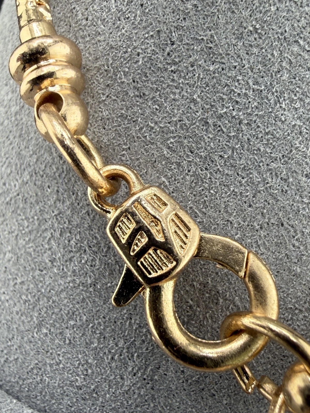 Slide Charm Bracelet Gold Tone Rhinestone Heart Love 7”