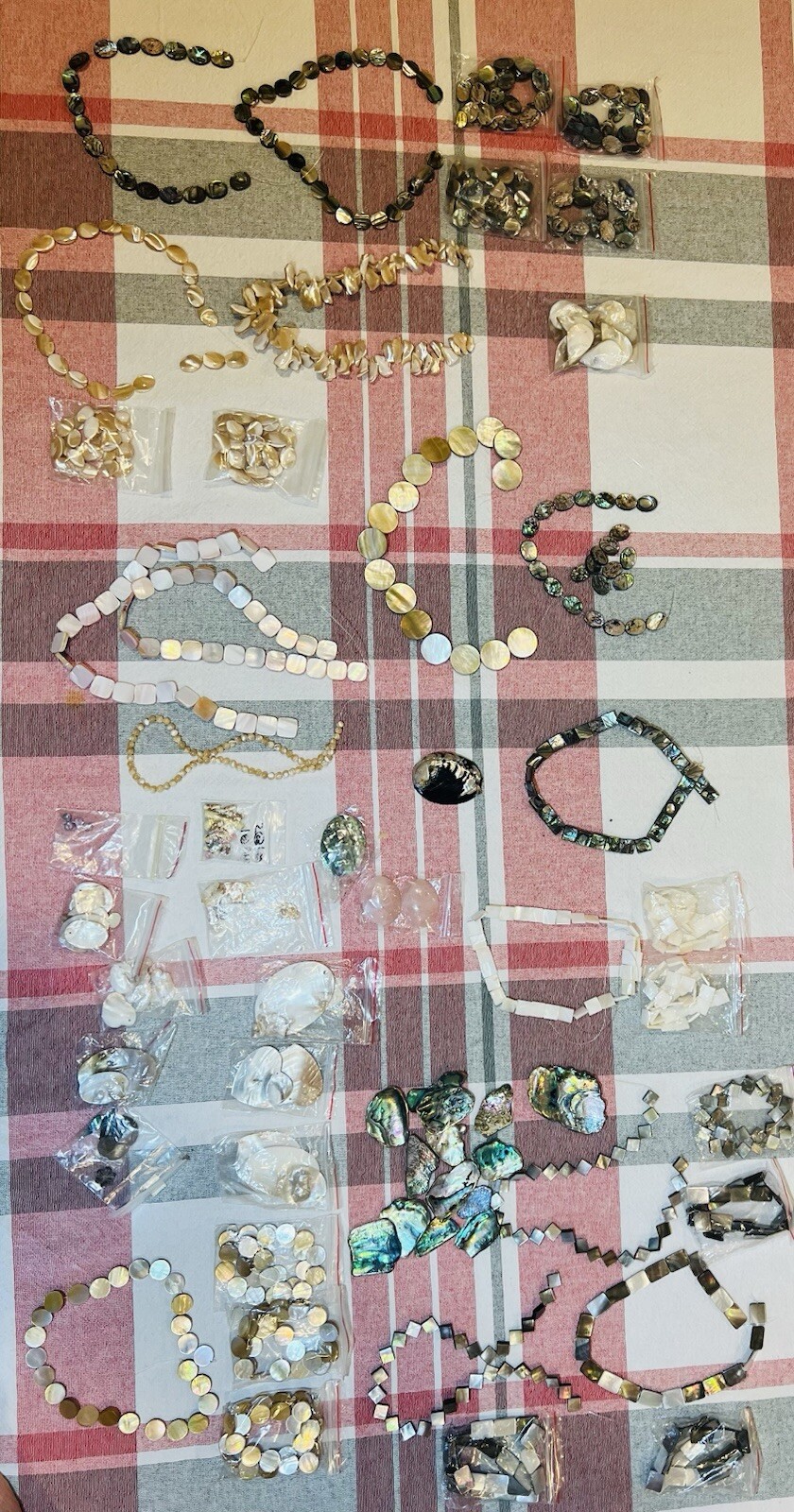 Mother Of Pearl Strands Lot Collection And Other Beautiful Shell Jewelry Pieces